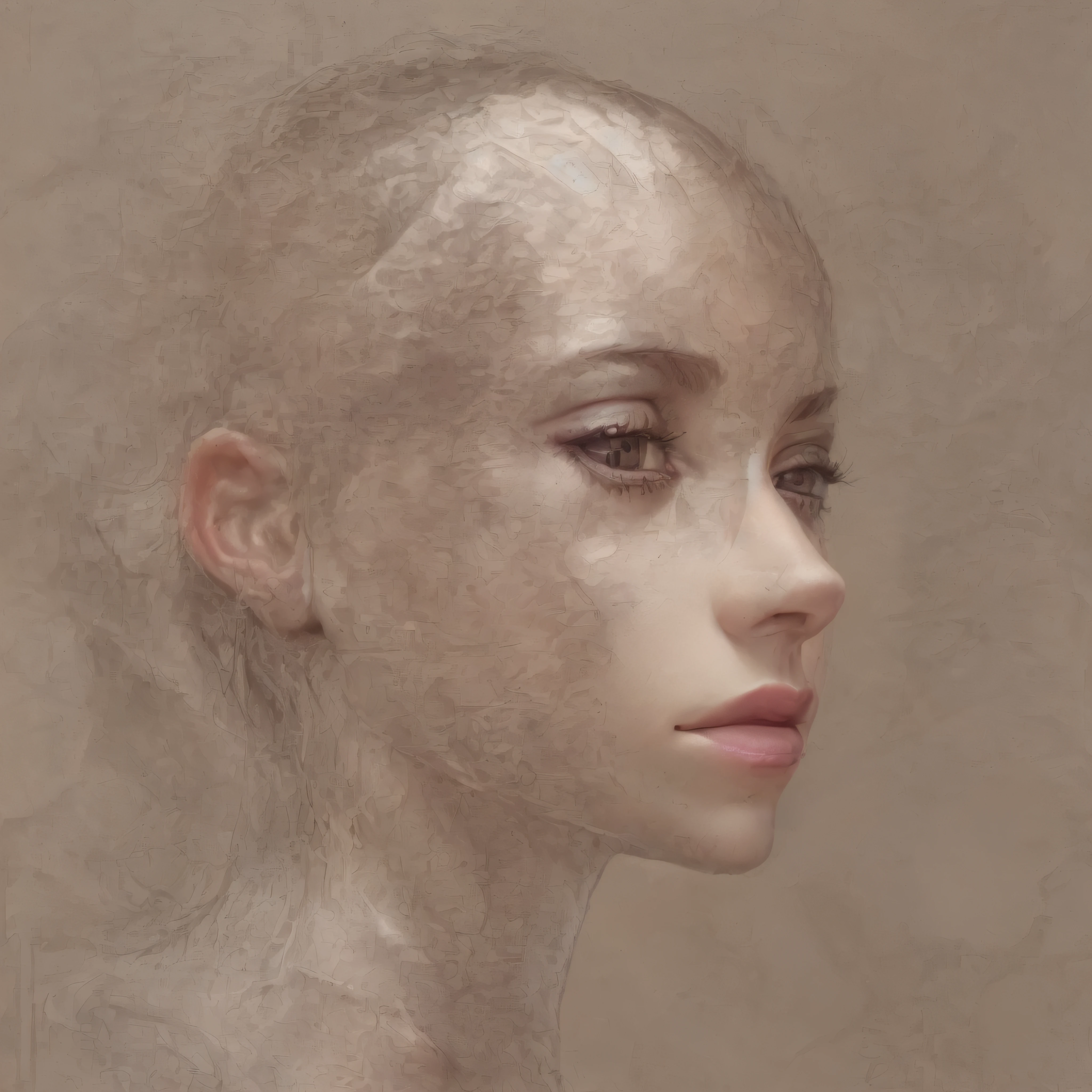 "Recreate a lifelike image of a woman with realistic details."