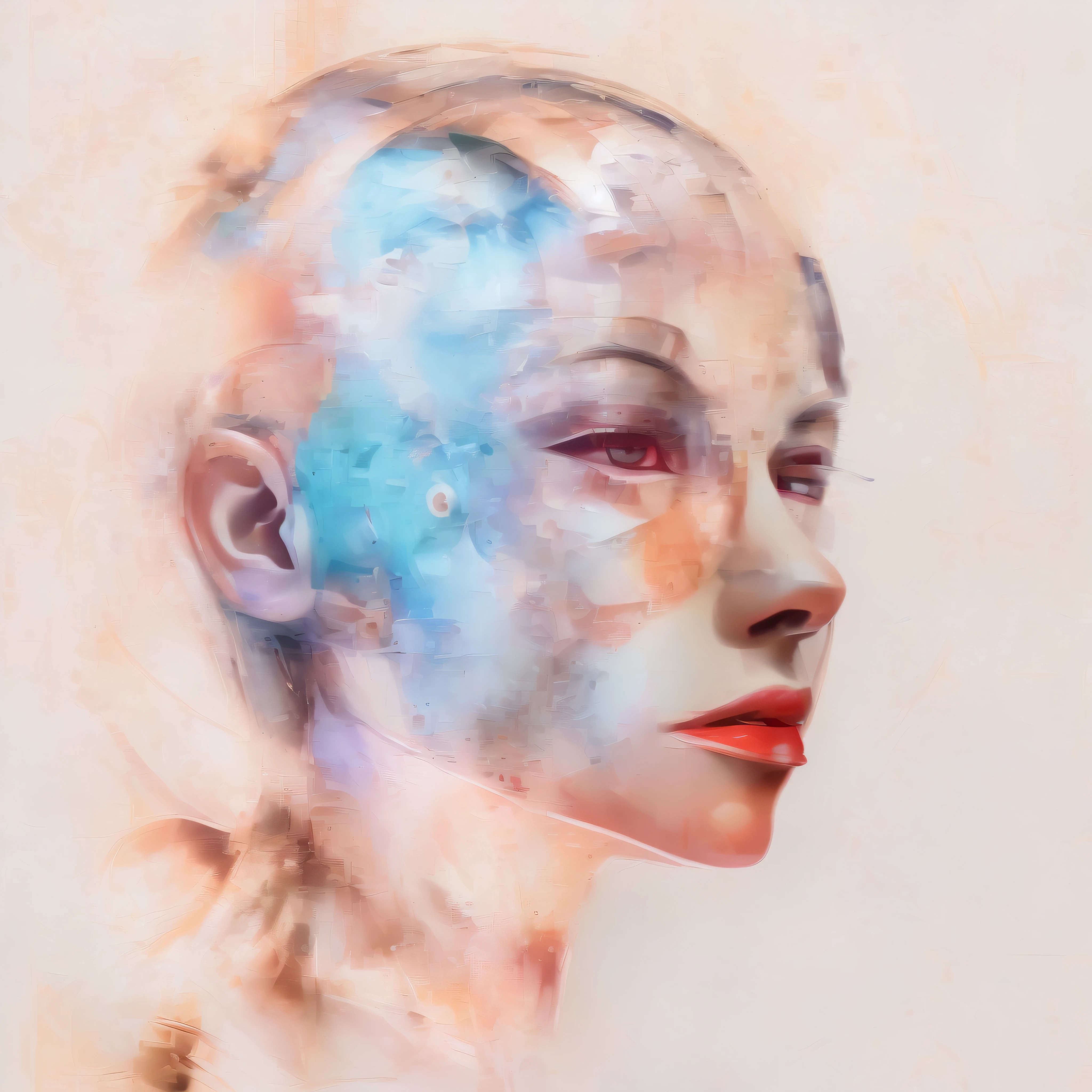 "Recreate the original female model with precise details, vibrant colors, and lifelike features."
