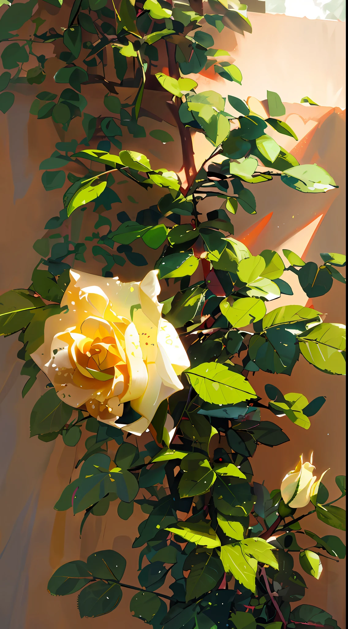 A rose grows on the tree outside, rose twining, growing out of a giant rose, photo of a rose, Yellow rose, natural point rose', taken with a canon dslr camera, photo taken with canon 5d, floral growth, roses in cinematic light, Shot on Sony A 7, shot on nikon z9, a few roses