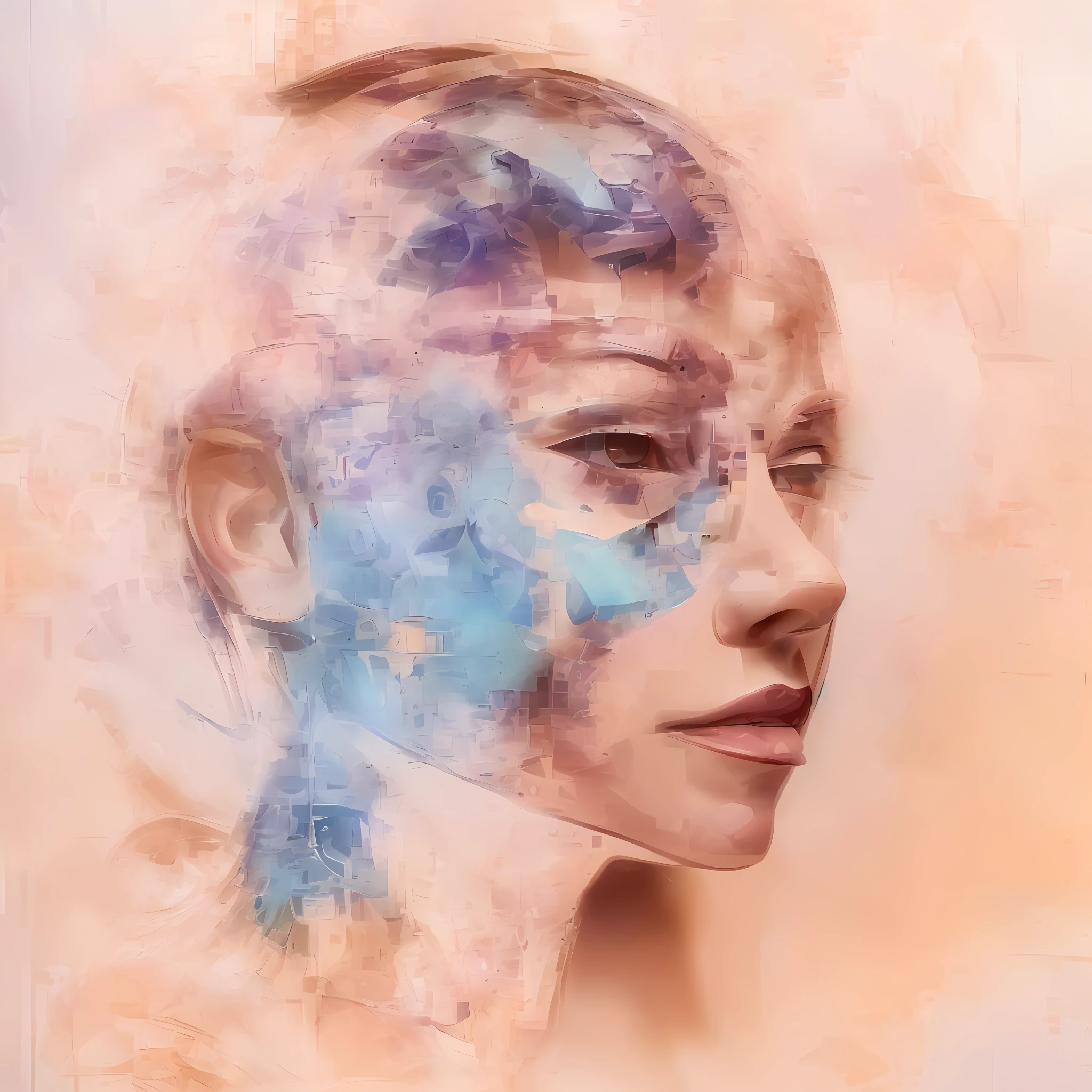 "Generate a realistic portrait of a female model with long hair, capturing precise details, vibrant colors, and lifelike features."