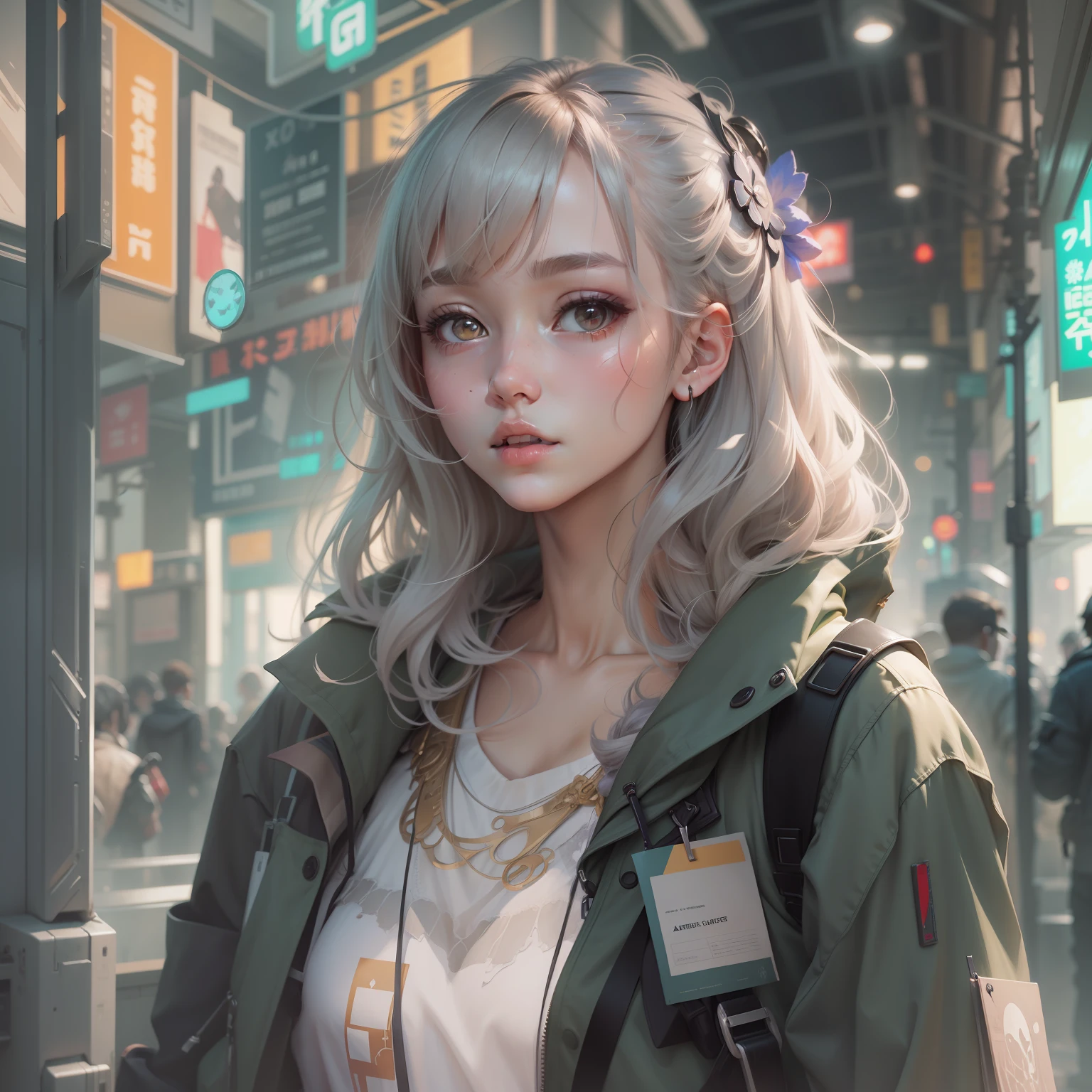 2030s、animesque、girl with、trending on artstationh、Rachel Walker、