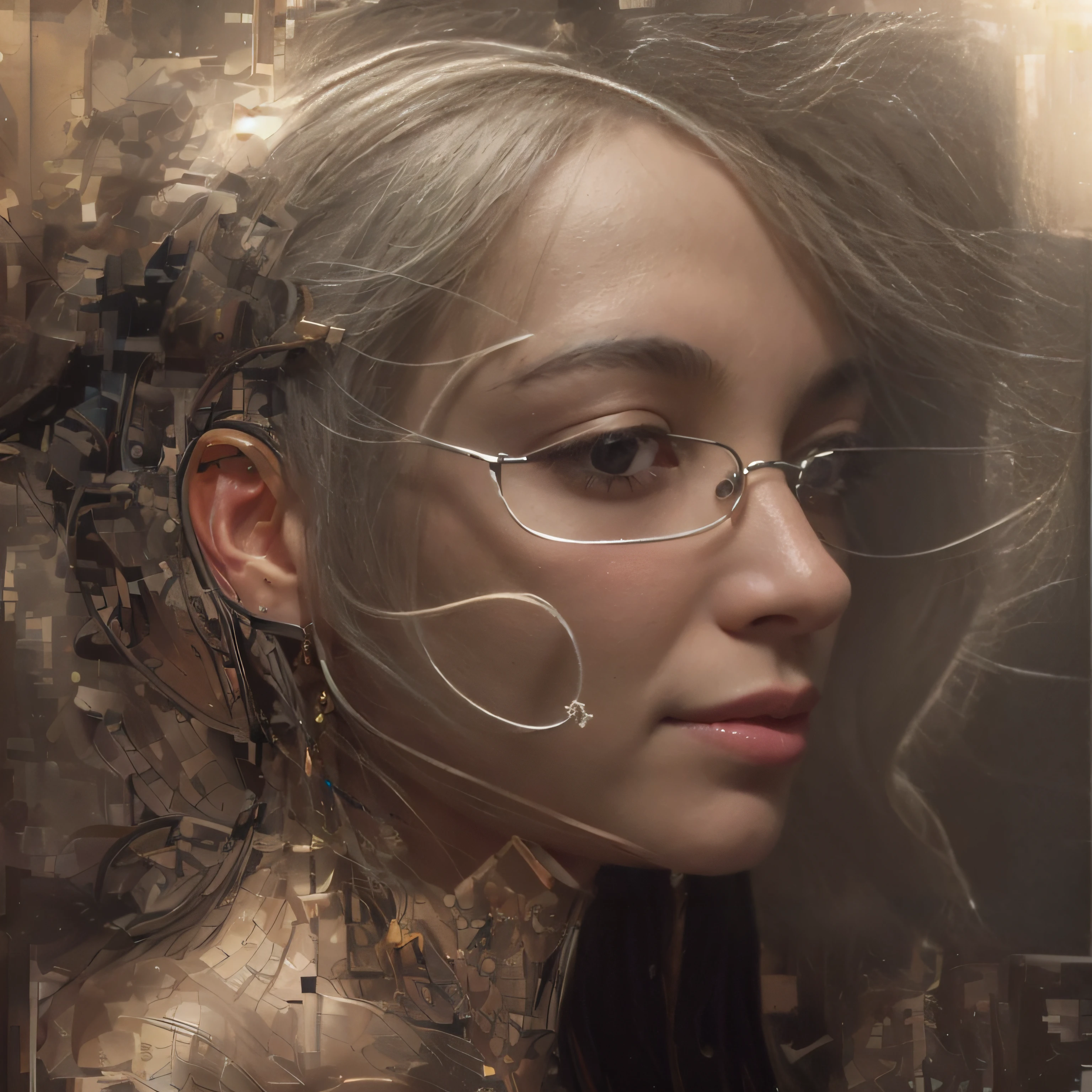 Remove face and neck decorations, remove artifacts and clean up the woman face