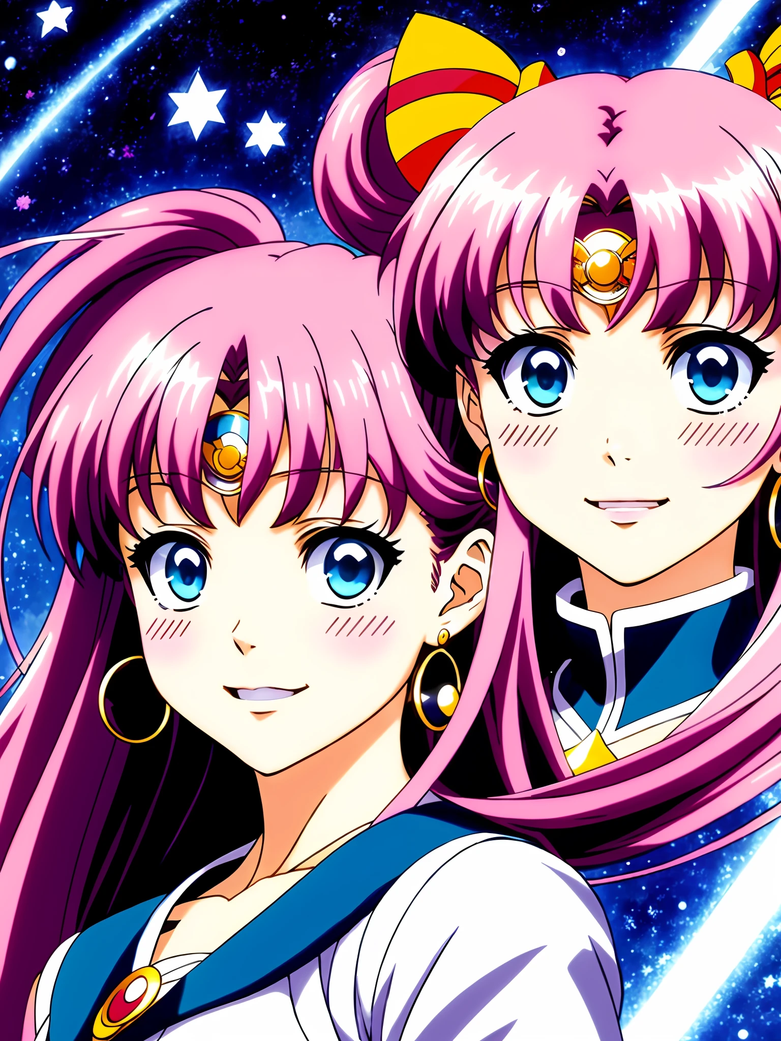 A ultra detailed portrait of a sailor moon 1girl smiling, color digital painting, highly detailed, digital painting, artstation, intricate, sharp focus, warm lighting, attractive, high quality, masterpiece, award-winning art, art by Yoshitaka Amano, and Brian Froud, trending on artstation, trending on deviantart, Anime Key Visual, anime coloring, (anime screencap:1.2),(Graphic Novel),(style of anime:1.3), trending on CGSociety