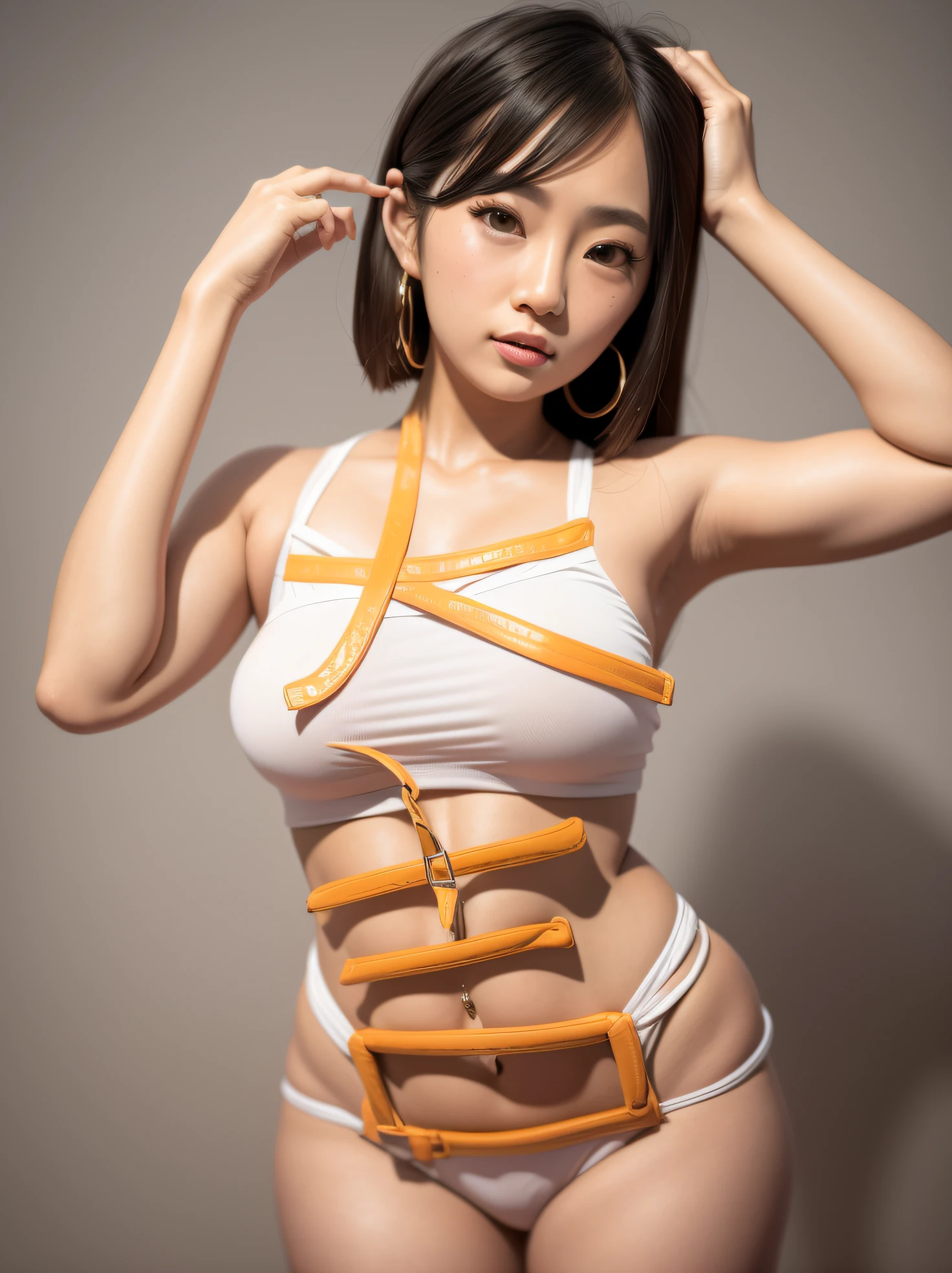 Asian woman posing in colorful belly pocket posing for photos, Realistic milk girl rendering, detailed face of a asian girl, 3 d anime realistic, Smooth anime CG art, Realistic. Cheng Yi, Realistic anime 3 D style, render of a cute 3d anime girl, Rendu portrait 8k, 3 D rendering character art 8 K, Kawaii realistic portrait