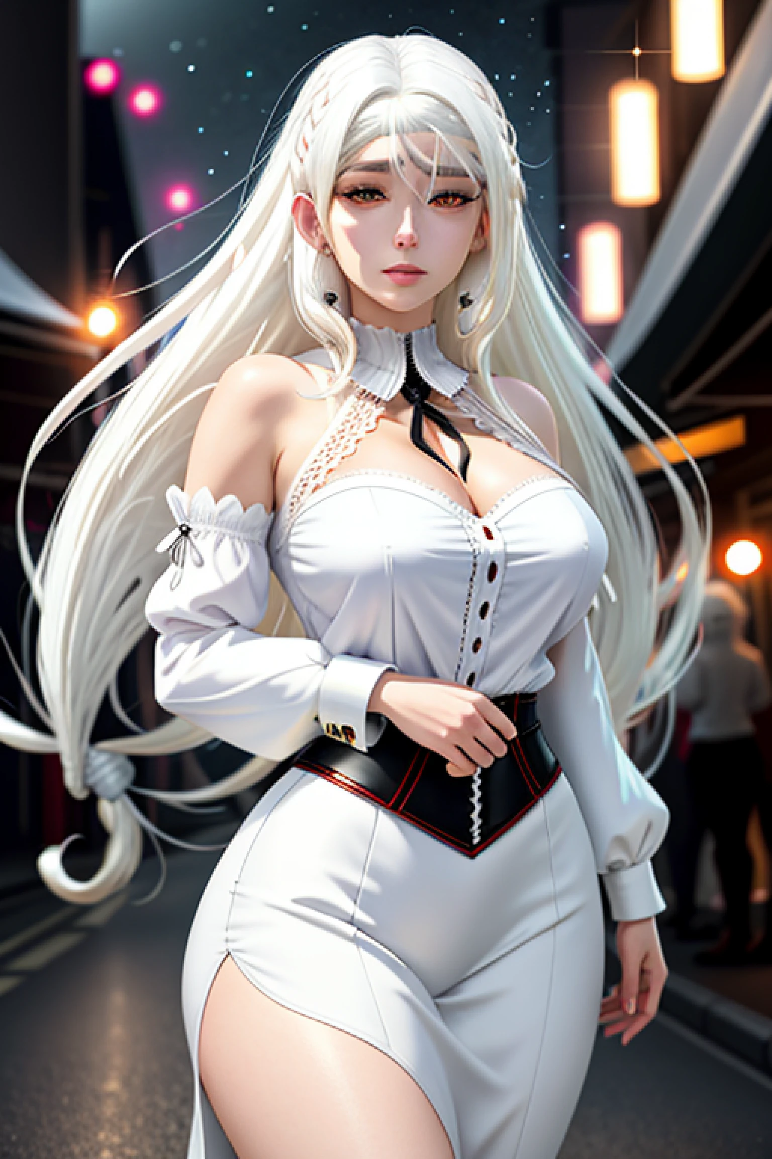 Anime girl with red hair and blue eyes holds baby, visual novel cg, from the azur lane videogame, azur lane style, umineko, Ecchi anime style, characters from azur lane, anime maids riding early tanks, ; visual novel, two beautiful anime girls, visual novel key visual, visual novel, Gothic Maiden anime girl, Ecchi, Photorealistic, hight resolution, 1girl in, Woman,(Skindentation), (large full breasts), (Professional Lighting, Bokeh), (Street), (People, Crowds:0.6), market, (Night:1.2),(White hair:2.0), (Blouse:1.5), (portait:0.6), Gorgeous, bloom, (Floating hair),(light Particle, Lens Flare), (Dynamic Pose:1.2), Soft lighting, NSFW:1.5,masutepiece, Best Quality, High quality, High Definition, high quality texture, high quality shadow, high detailing, Beautiful detailed, fine detailed, extremely details CG, Detailed texture, realistic representation of face, Realistic, Colorful , Delicate, Cinematic Light, side lights, Lens Flare, Ray tracing, (intricate detailes, makeup, pureerosface_v1:0.5), (Detailed beautiful delicate face, Detailed beautiful delicate eyes, A perfectly proportioned face, High detailed skin, Detailed skin, best relationship with four fingers and one thumb, Arms under the chest, Medium-sized breasts, wide hips, smooth midriff, Thin, Blue sky, blue-white sea with waves, good condition,