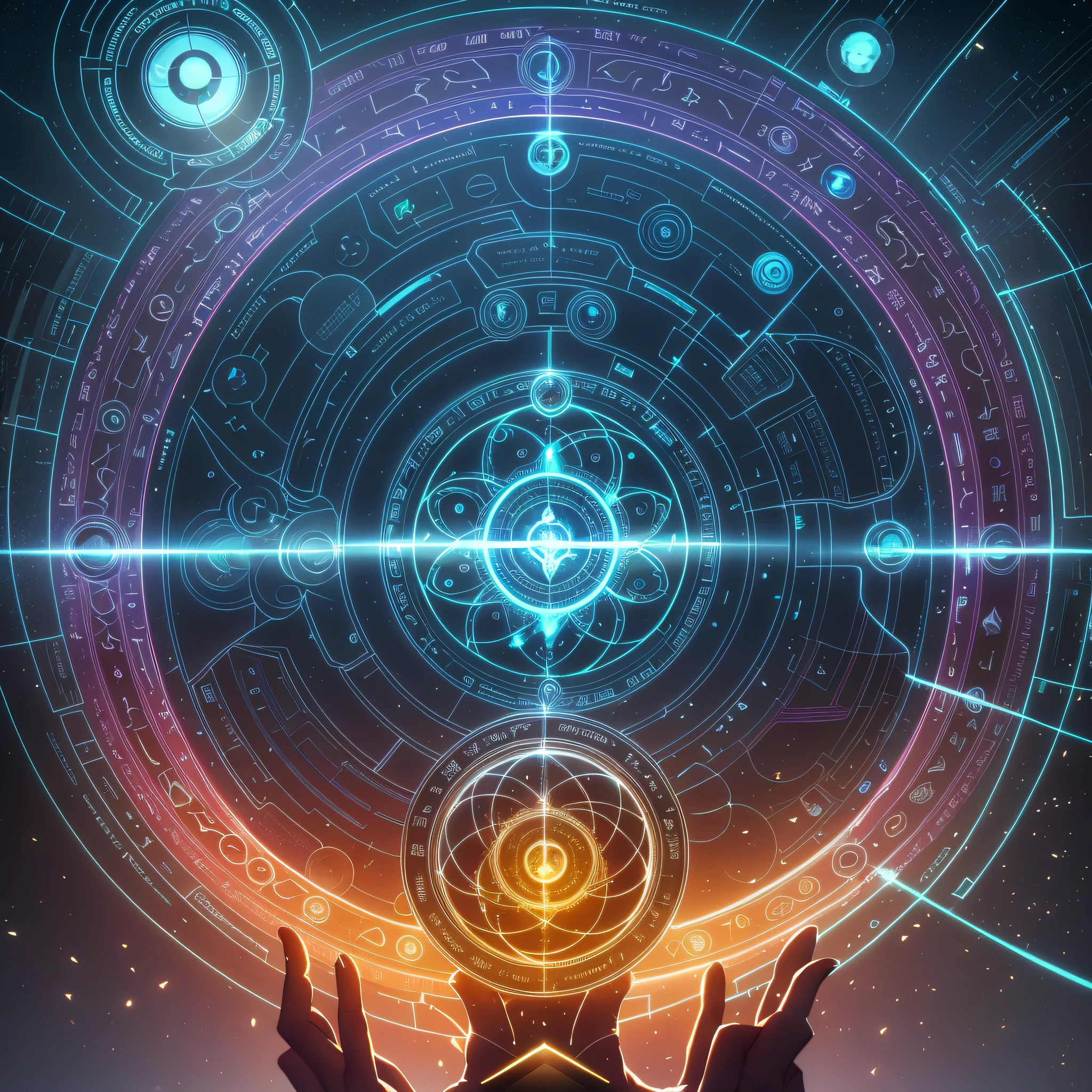 An image with a stylized brain, where neural pathways turn into winding roads, representing the distractions of the modern world. In the center of the brain, a beam of bright, intense light emerges, symbolizing the power of concentration and focus. Around it, icons representing various digital distractions, such as social networks, apps and notifications, are shown in the background, highlighting the constant struggle to maintain attention. This image combines interesting and contrasting visual elements to convey the central idea of the eBook and capture the attention of readers.