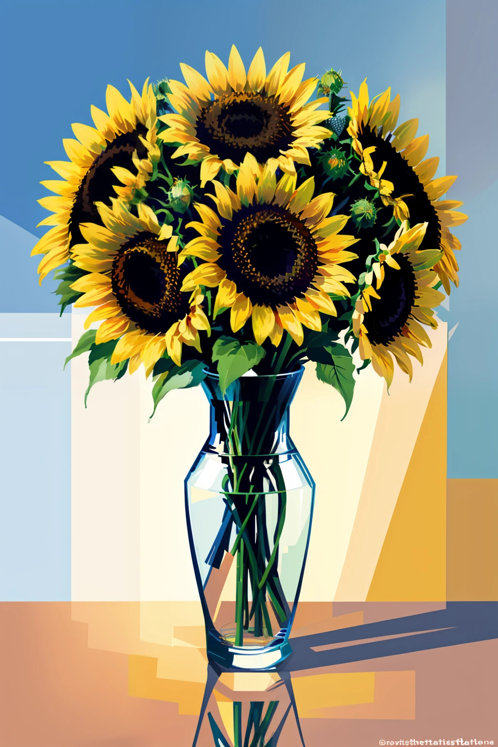 beautiful Vase with beautiful sunflowers.