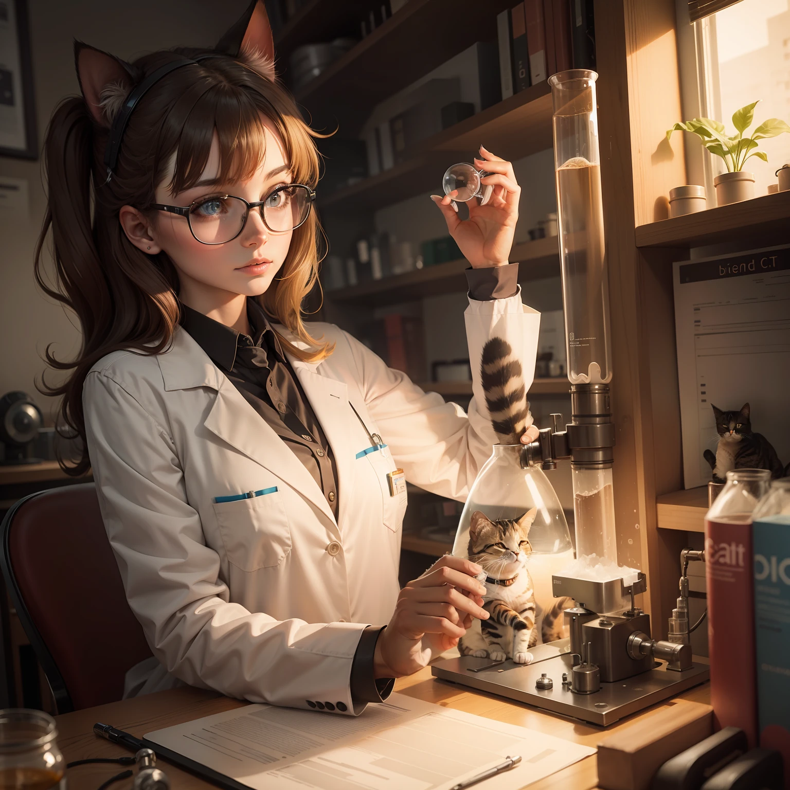 Scientist cat