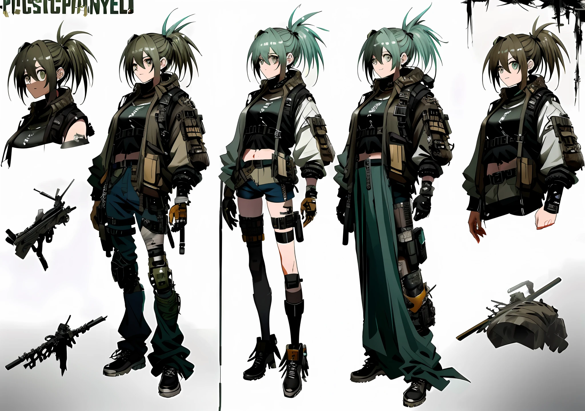 Image of a group of people in different costumes, wasteland punk costumes, post-apocalyptic style, post-apocalyptic costumes, post-apocalyptic style, 8 k character concept art, 8 post-apocalyptic vibes, concept art style, amazing 8k character concept art, post-apocalyptic fashion, tattered fashion, functional style fashion, eyes