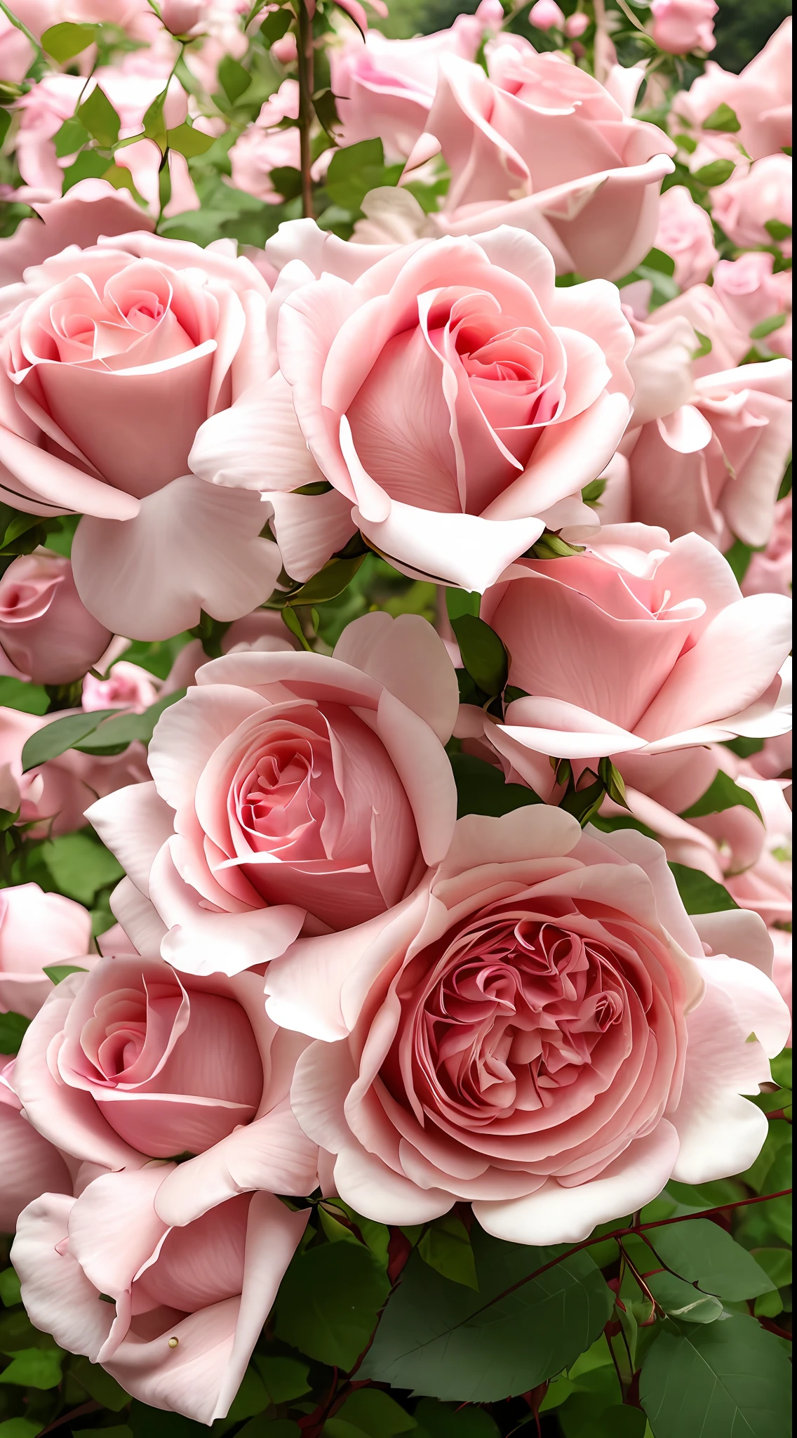 There are pink roses in the leafy garden, rose-brambles, rose twining, rosa bonheurn, pink rosa, Incredibly beautiful, rosette, Pink rose, Pink flowers, Rose, beautiful aesthetic, Pink big breasts, Rose garden, light pink tonalities, Rozen Maiden, Just beautiful, Inspired by Anne Ross Lane, Inspired by Barbara Nasmyth, beautifully