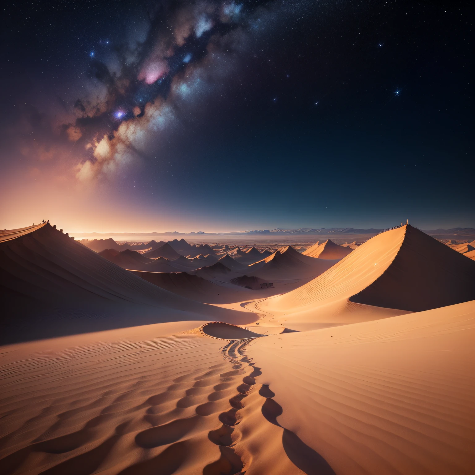 (((obra-prima))), ultra realista, 4k, alto detalhamento, widescreen, 16:9, hd, firmamento, fotografia, night sky, galaxy, celestial vault, estrelas, via-lactea, night sky, desert plain, deserto