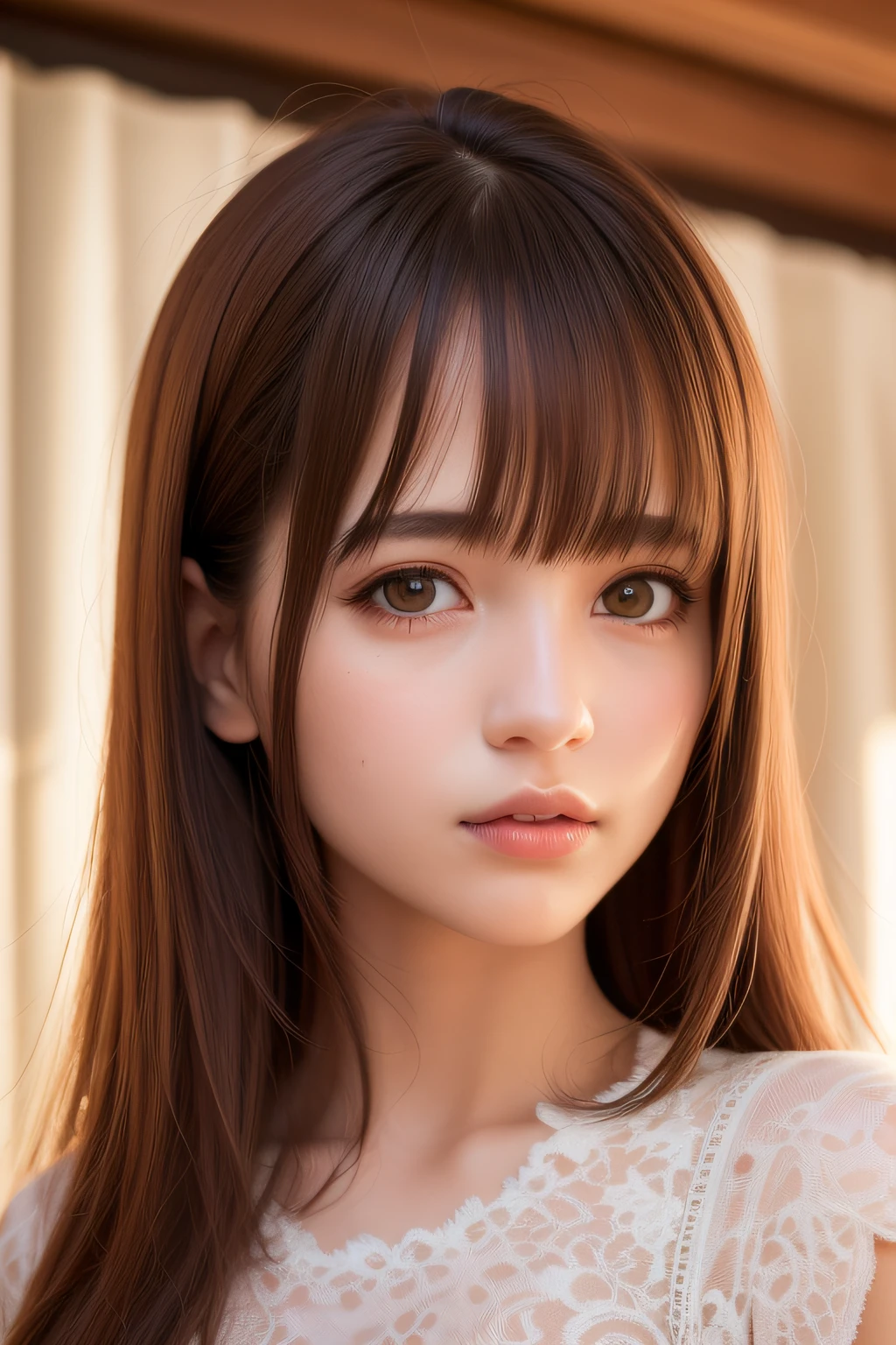 best quality, masterpiece, (realistic:1.2), 1 girl, brown hair, brown eyes,Front, detailed face, beautiful eyes