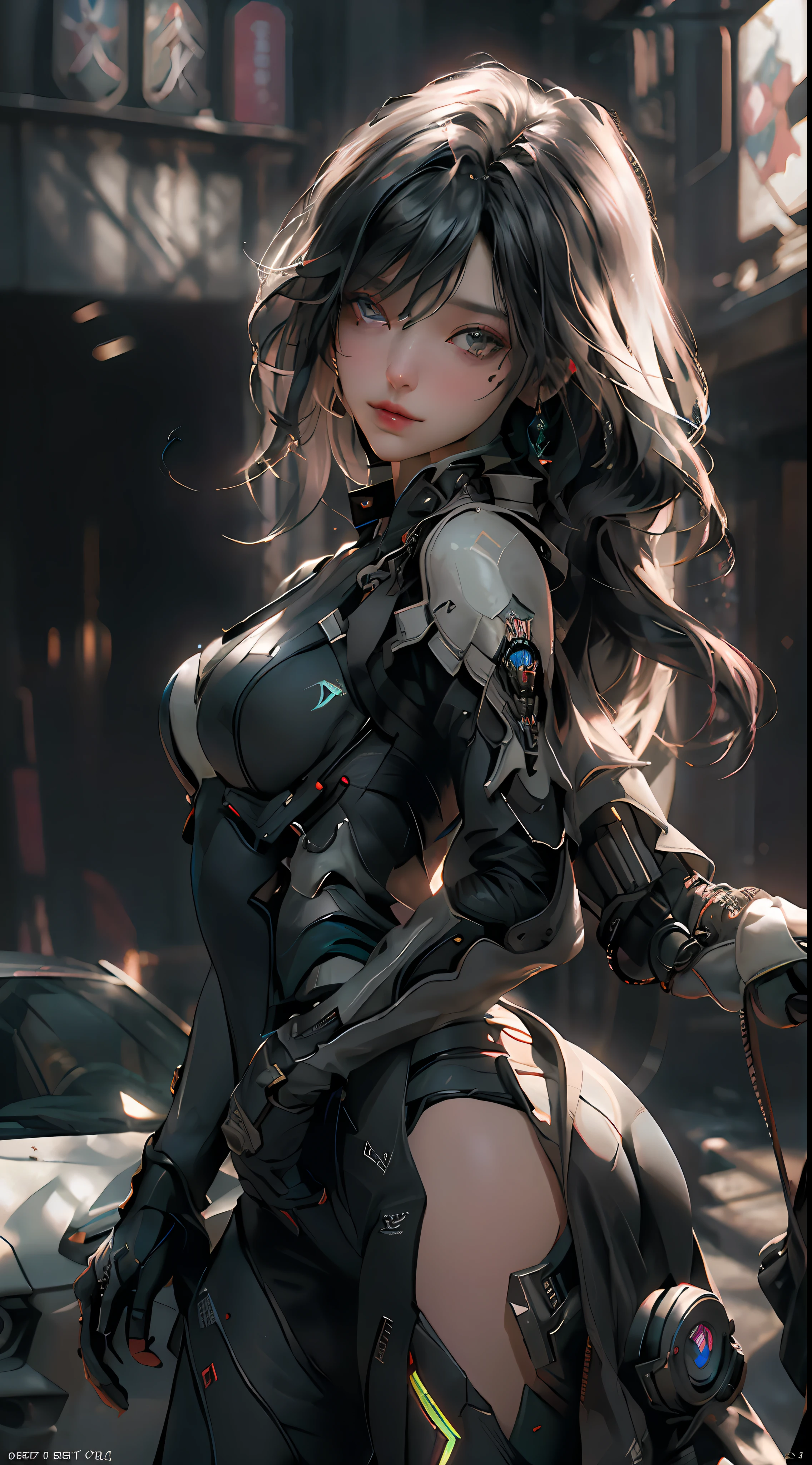 ((Best quality)), ((masterpiece)), (detailed:1.4), 3D, an image of a beautiful cyberpunk female,HDR (High Dynamic Range),Ray Tracing,NVIDIA RTX,Super-Resolution,Unreal 5,Subsurface scattering,PBR Texturing,Post-processing,Anisotropic Filtering,Depth-of-field,Maximum clarity and sharpness,Multi-layered textures,Albedo and Specular maps,Surface shading,Accurate simulation of light-material interaction,Perfect proportions,Octane Render,Two-tone lighting,Wide aperture,Low ISO,White balance,Rule of thirds,8K RAW,