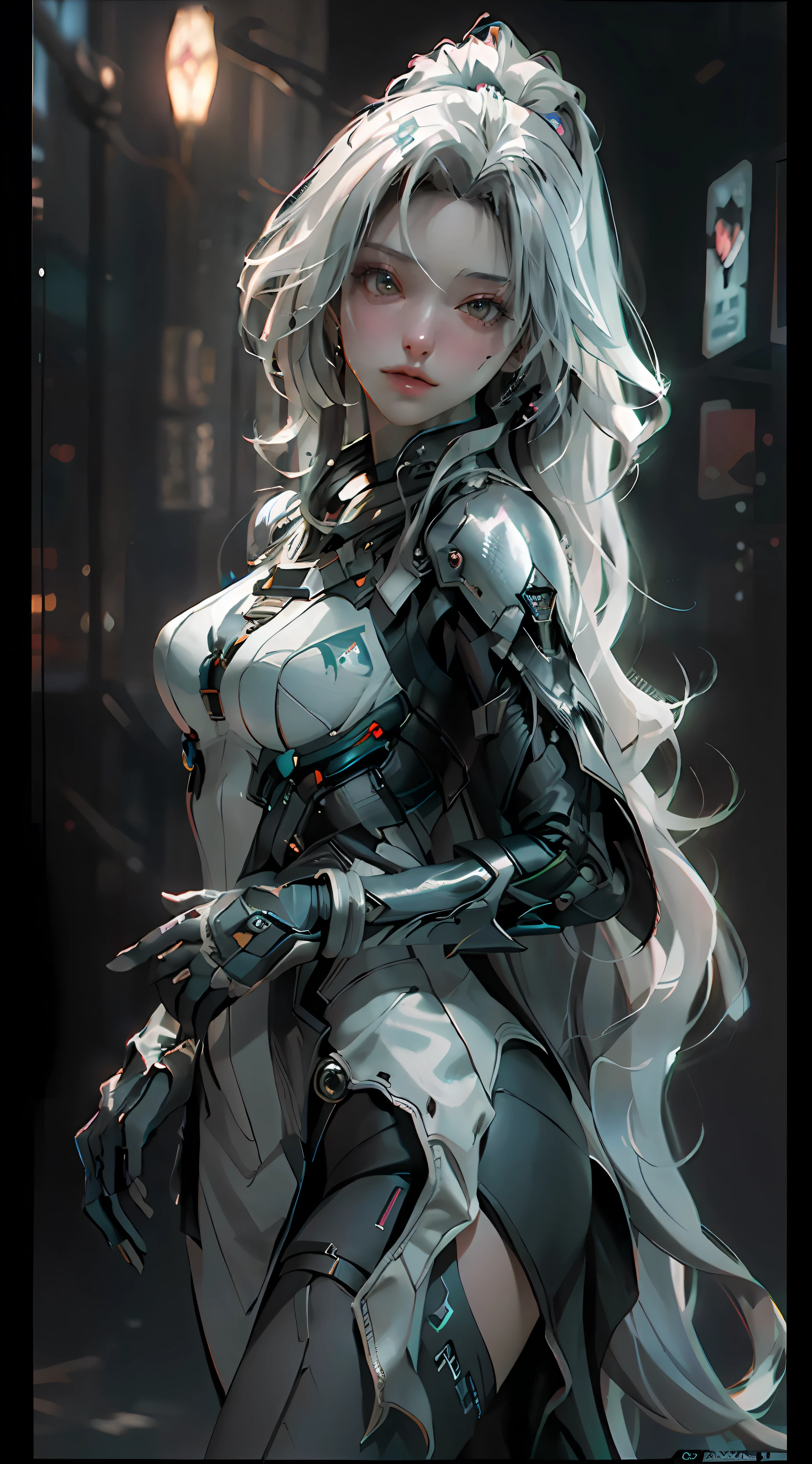 ((Best quality)), ((masterpiece)), (detailed:1.4), 3D, an image of a beautiful cyberpunk female,HDR (High Dynamic Range),Ray Tracing,NVIDIA RTX,Super-Resolution,Unreal 5,Subsurface scattering,PBR Texturing,Post-processing,Anisotropic Filtering,Depth-of-field,Maximum clarity and sharpness,Multi-layered textures,Albedo and Specular maps,Surface shading,Accurate simulation of light-material interaction,Perfect proportions,Octane Render,Two-tone lighting,Wide aperture,Low ISO,White balance,Rule of thirds,8K RAW,