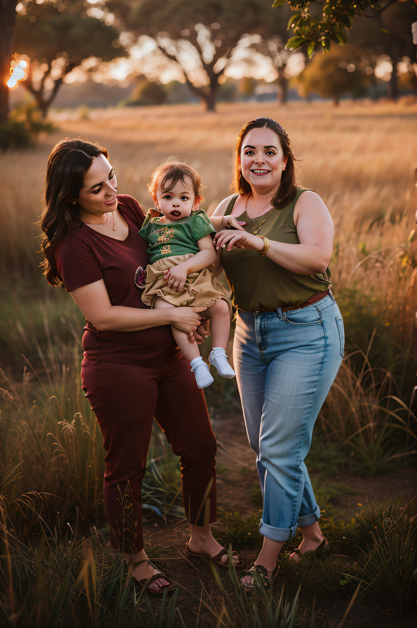 There are two women holding a in a field, family photography, Tiro na Hora de Ouro, na hora dourada, fotografia materna 4K, Durante a Hora Dourada, tirada na hora dourada, Upload de alta qualidade, Na hora dourada, Ao entardecer na hora dourada, morning golden hour, Foto Golden Hour, family portrait, fotografia golden hour, retrato de alta qualidade, evening sunset