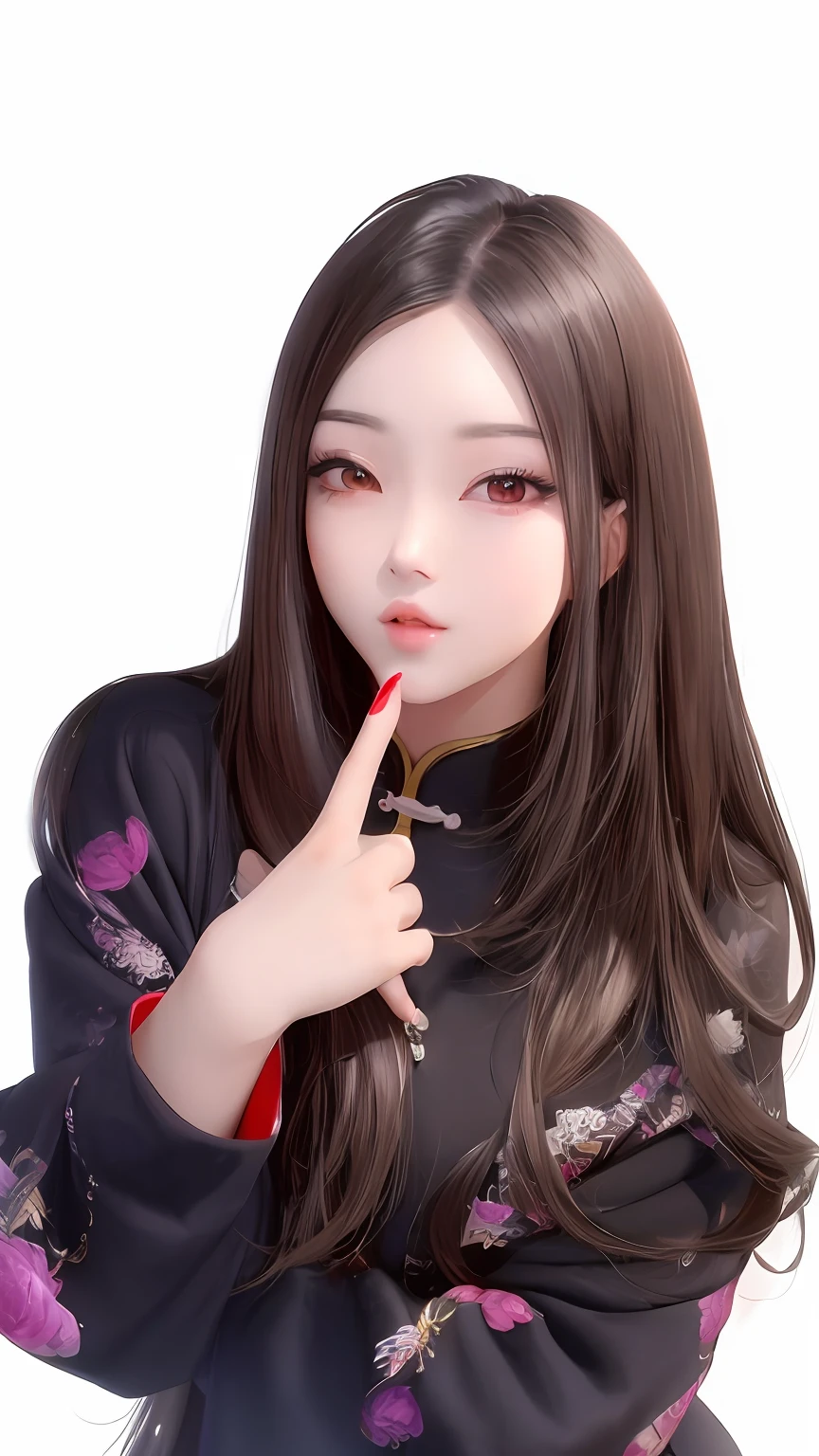 ((masterpiece)),((best quality)), beautiful Chinese girl,Take a photo with long black hair, 🤤 girl portrait, 8K , Korean girl, seductive anime girls,