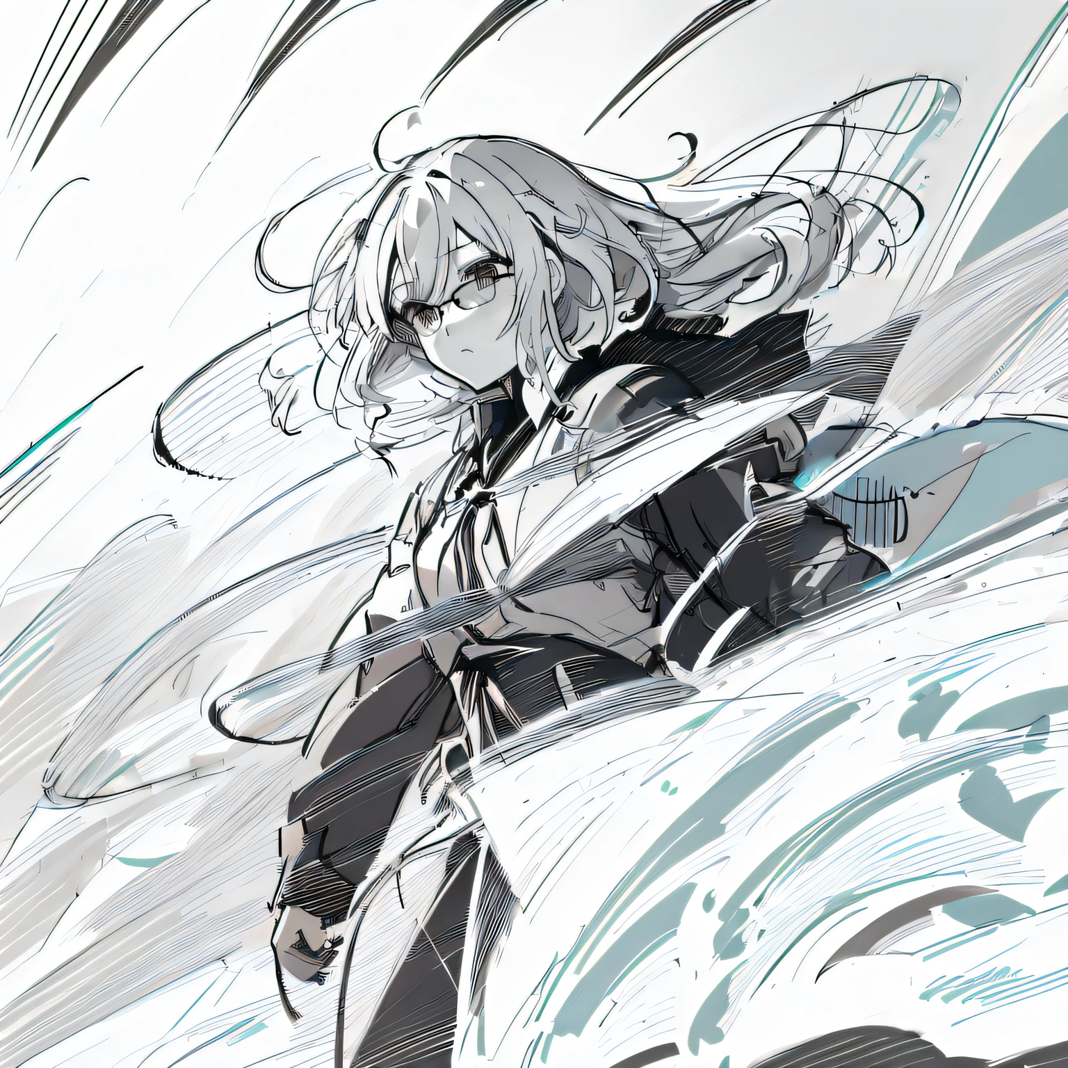 white background, (wind effect), (((linear art only))), (((sketch only))), (((no color))), (((linear art style))), (((sketch style)))