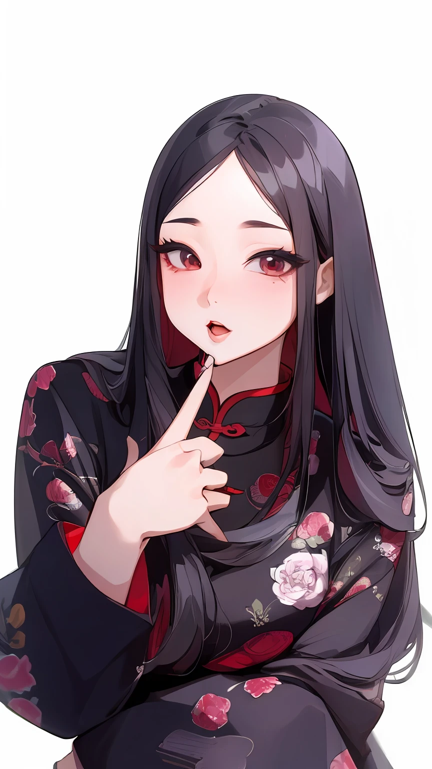 ((masterpiece)),((best quality)), beautiful Chinese girl,Take a photo with long black hair, 🤤 girl portrait, 8K , Korean girl, seductive anime girls,