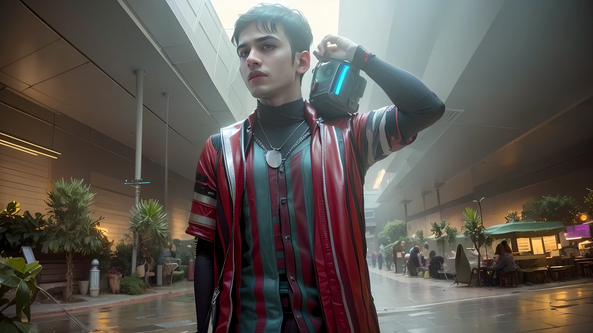 chane background cyberpunk handsome boy, realistic face, 8k, ultra realistic,
