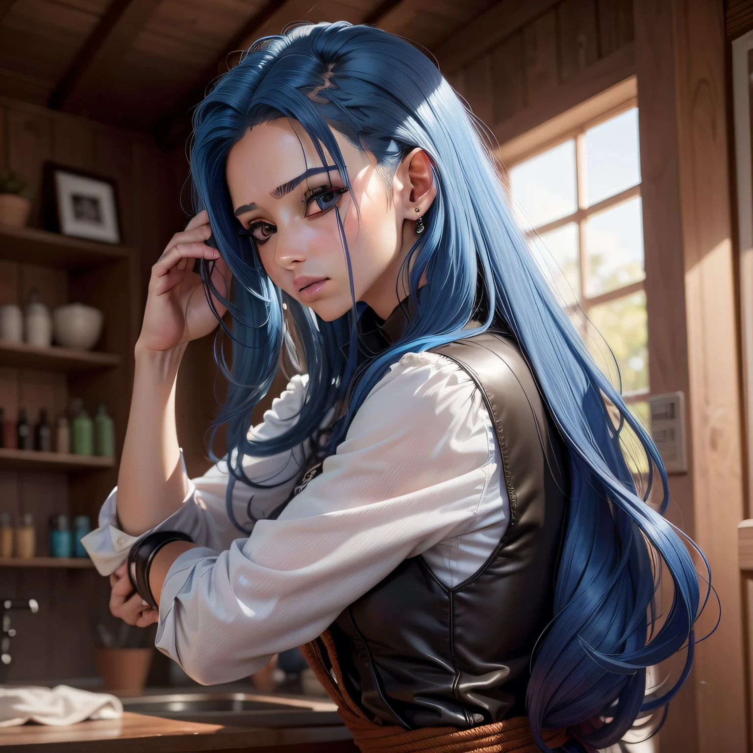 poderia re fazer as imanegns a cima com um cabelo azul, em 4k full hd 100% realista ?