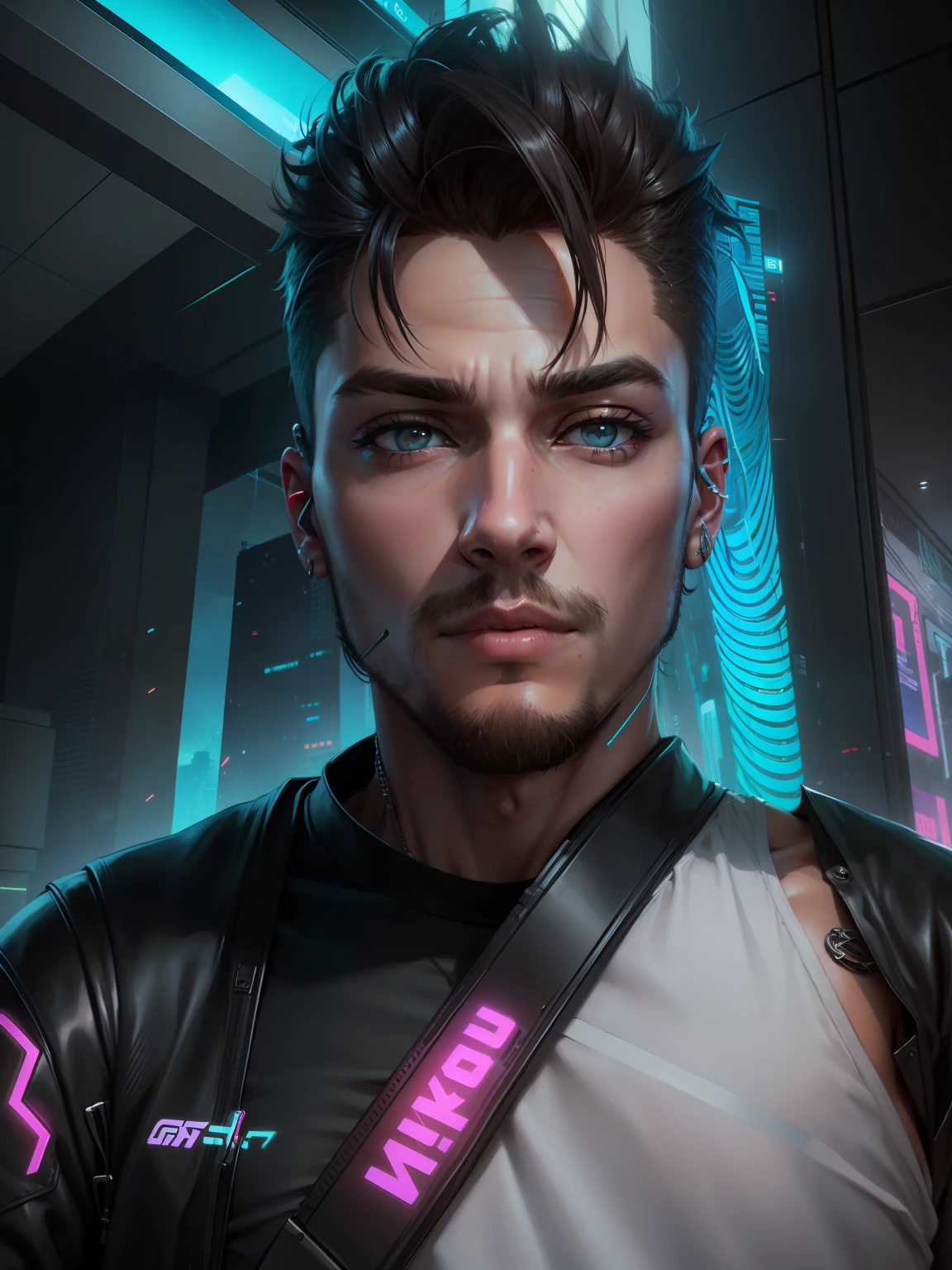 Handsome boy, cyberpunk, stylish, ultra realstic