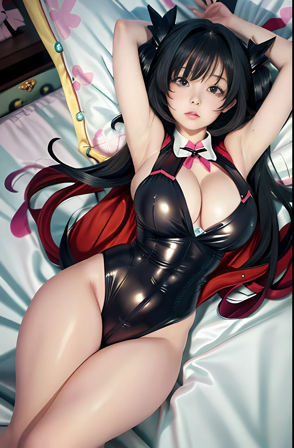 Anime - Stylistic image of a woman lying on a bed in a brown swimsuit, small curvaceous , seductive anime girls, Kawasi, Best Rated on pixiv, at pixiv, Guviz, Fine details. Girl Front, (Anime girl), Beautiful anime girl, beautiful and seductive anime woman, Loli my bed, attractive anime girls
