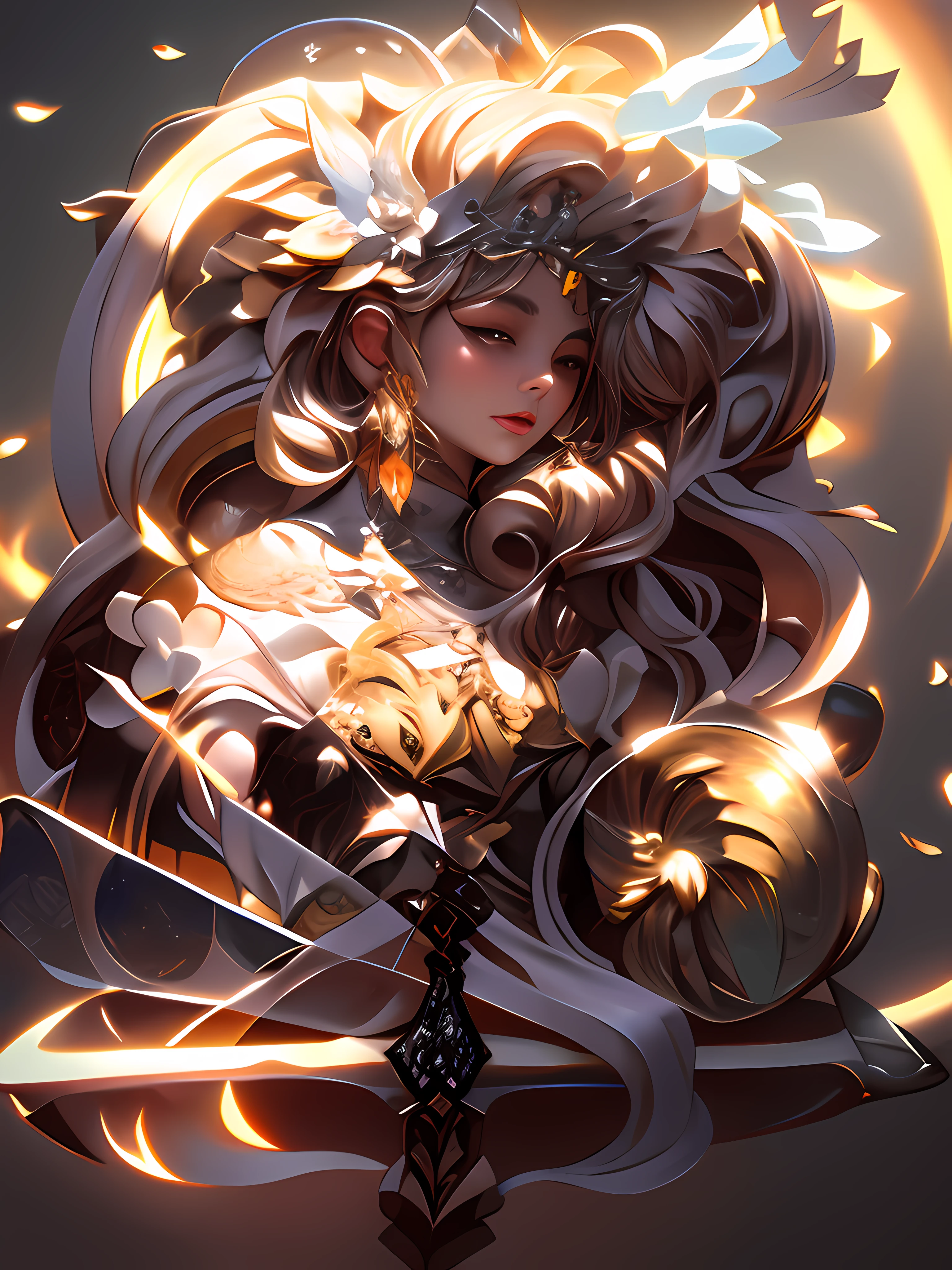 a drawing of a woman with long hair and a sword,, beautiful line art, detailed manga style, extremely fine ink lineart,exquisite line art, perfect lineart,exquisite line art, exquisite digital illustration, detailed digital drawing,digital anime illustration, a beautiful artwork illustration, detailed matte fantasy portrait, beautiful line art, great digital art with details, goddess. extremely high detail, 4k detailed digital art, stunning digital illustration, digital fantasy illustration,((Best quality)), ((masterpiece)), (detailed:1.4), 3D, an image of a beautiful female,HDR (High Dynamic Range),Ray Tracing,NVIDIA RTX,Super-Resolution,Unreal 5,Subsurface scattering,PBR Texturing,Post-processing,Anisotropic Filtering,Depth-of-field,Maximum clarity and sharpness,Multi-layered textures,Albedo and Specular maps,Surface shading,Accurate simulation of light-material interaction,Perfect proportions,Octane Render, Two-tone lighting,Wide aperture,Low ISO,White balance,Rule of thirds,8K RAW,subsurface scattering, best ratio of four fingers and one thumb