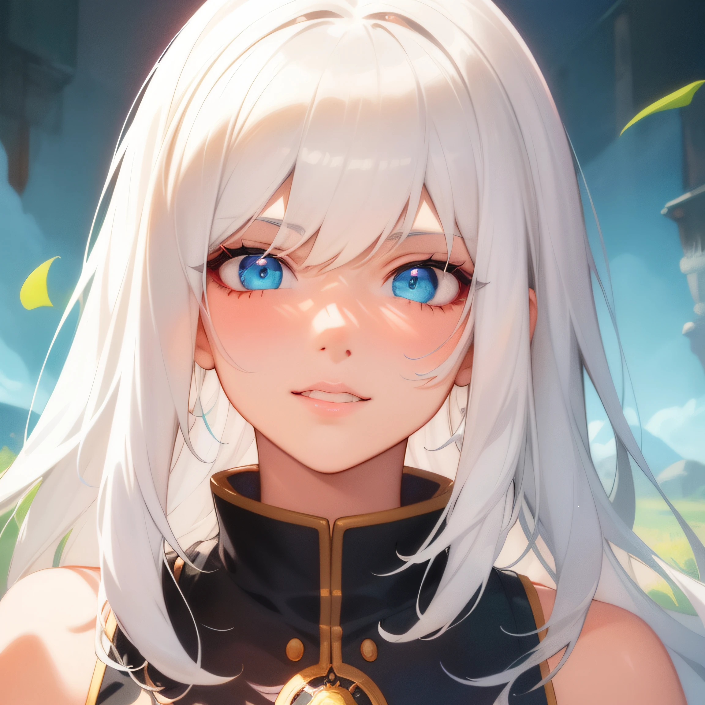 Close up of the face of a woman with white hair and a white mask，Belle peinture de personnage，Guviz，Guviz-style artwork，White-haired god，Yang J，Epic and beautiful character art，rossdraws pastel vibrant, style of anime4 K, rossdraws cartoon vibrant, Anime art wallpaper 4k, Anime art wallpaper 4 K, Anime art wallpaper 8 K, Digital anime illustration, anime styled digital art, colorful sketch, Detailed digital anime art, Digital anime art, Anime style portrait, colorful digital painting，Guvitz at the Pixiv Art Station,simple backgound