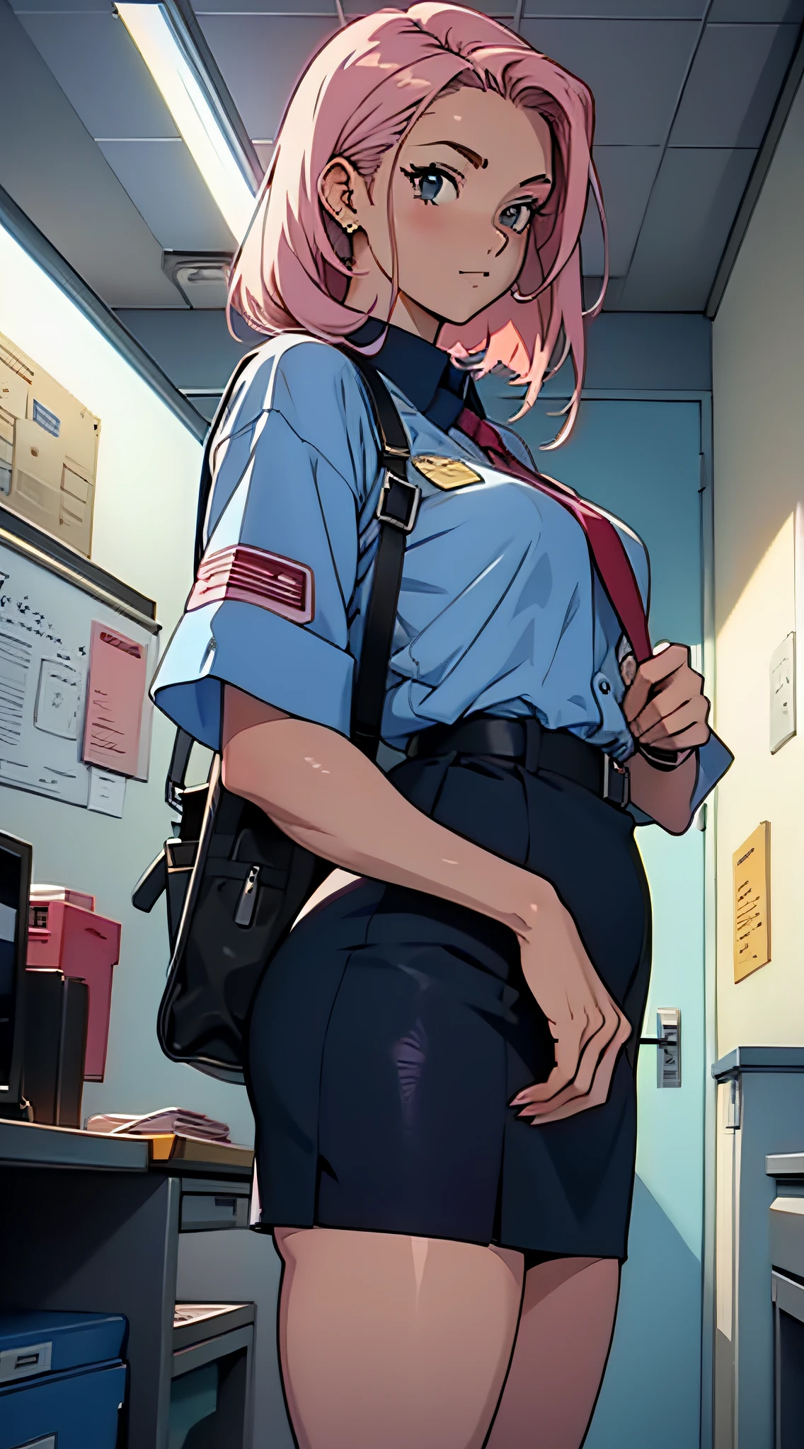 90s_anime, retro, office_girl, office_uniform