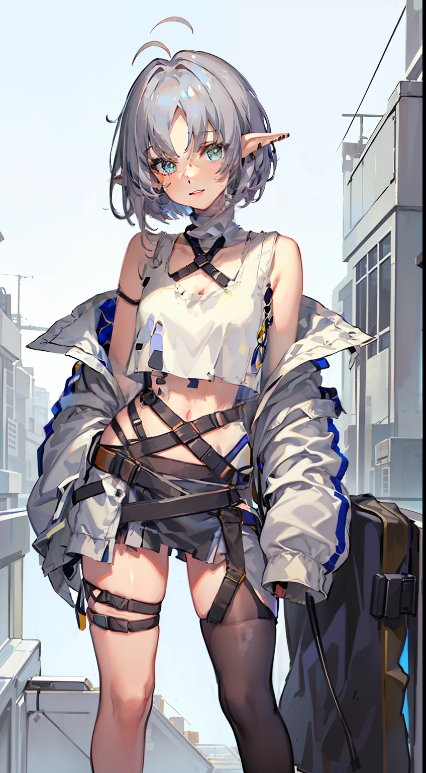((ultra-detailed)), ((disheveled hair)), dead-robot, Reverse Bunny, Black reflection, No shoulder strap, (clothes+leotard), open-chest sweater, off-shoulder, sweater high fork off-shoulder sweater, open chest sweater, open-chest sweater off-shoulder sweater, open-chest sweater, (droid), ((s girl)), ((Human skin)), ((Silver short bob hair)), (full bodyesbian), boobgasm, Gray wire, Technologie, white laboratory, Inserted by a robotic arm, Inserted by gray wires, petite, Assembled by a robotic arm, Large wires are inserted into the back, ((illustration)), perspective, ((masterpiece)), (((best quality)))
