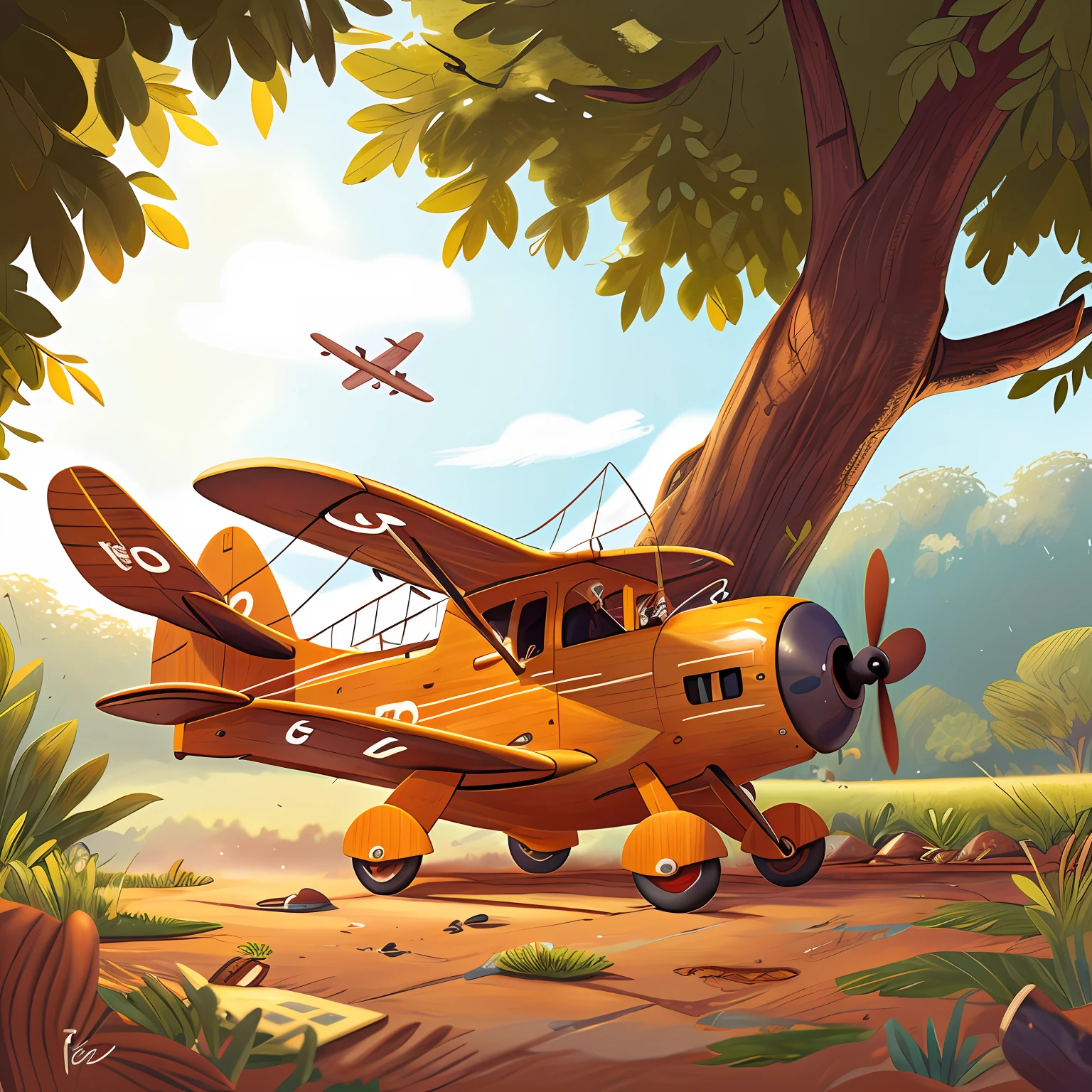 Antique wooden airplane