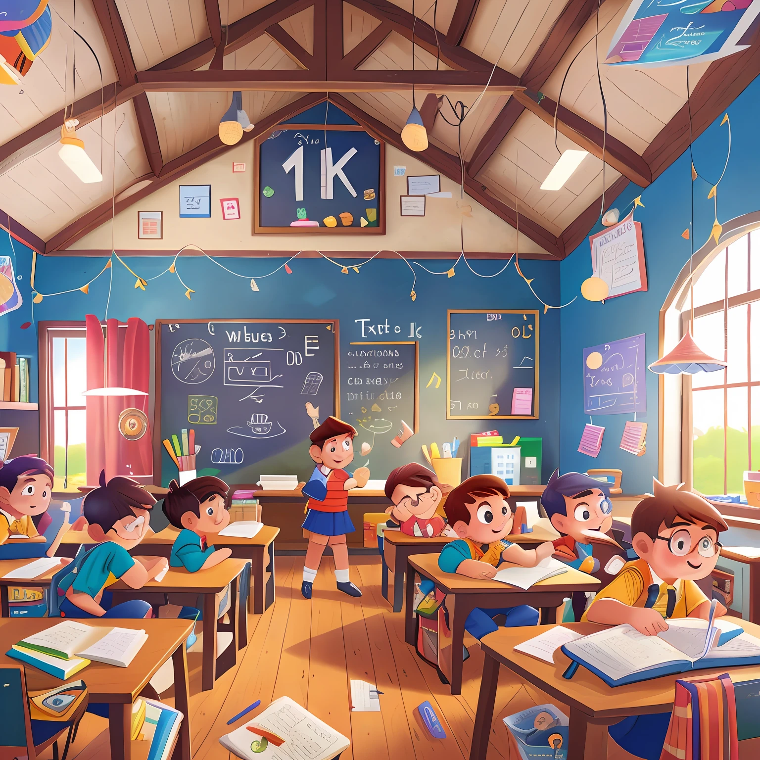 Setting of a school,8k