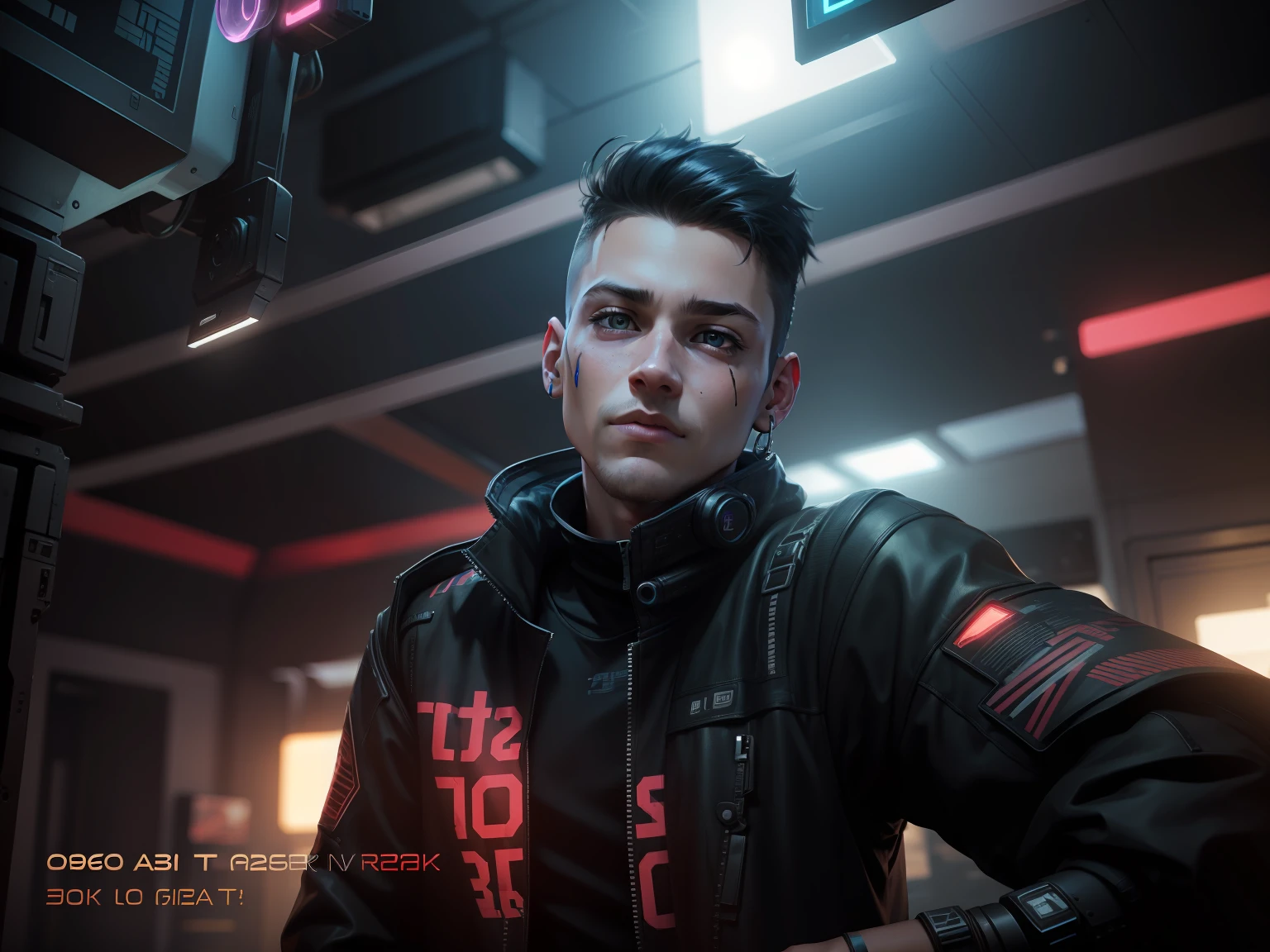 Change this background cyberpunk, realistic face,8k, ultra graphics, a boy