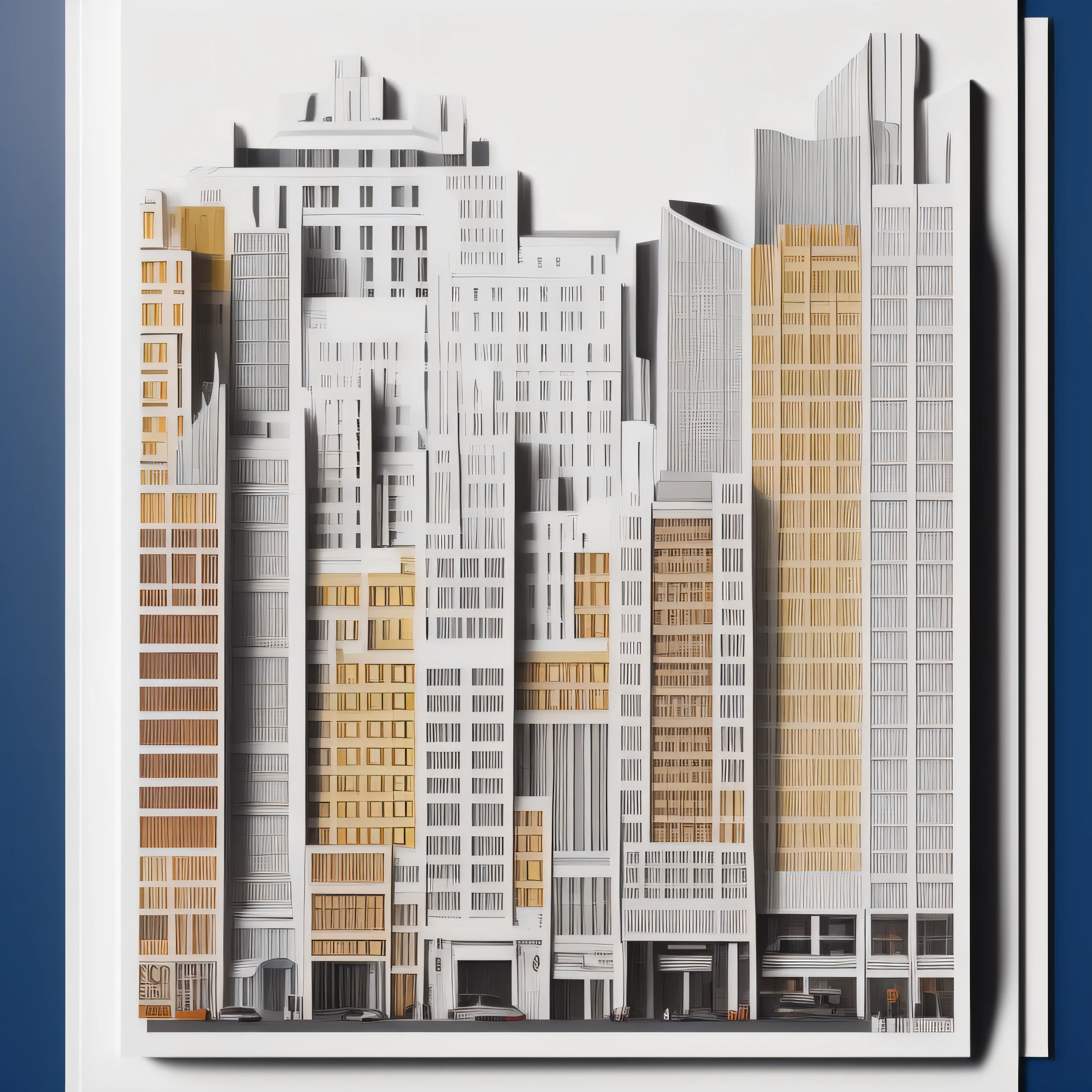 Un edificio de papel en la calle color blanco, a story illustration by Josef Navrátil, Ganador del concurso Behance, Arte generativo, story book illustration, behance HD