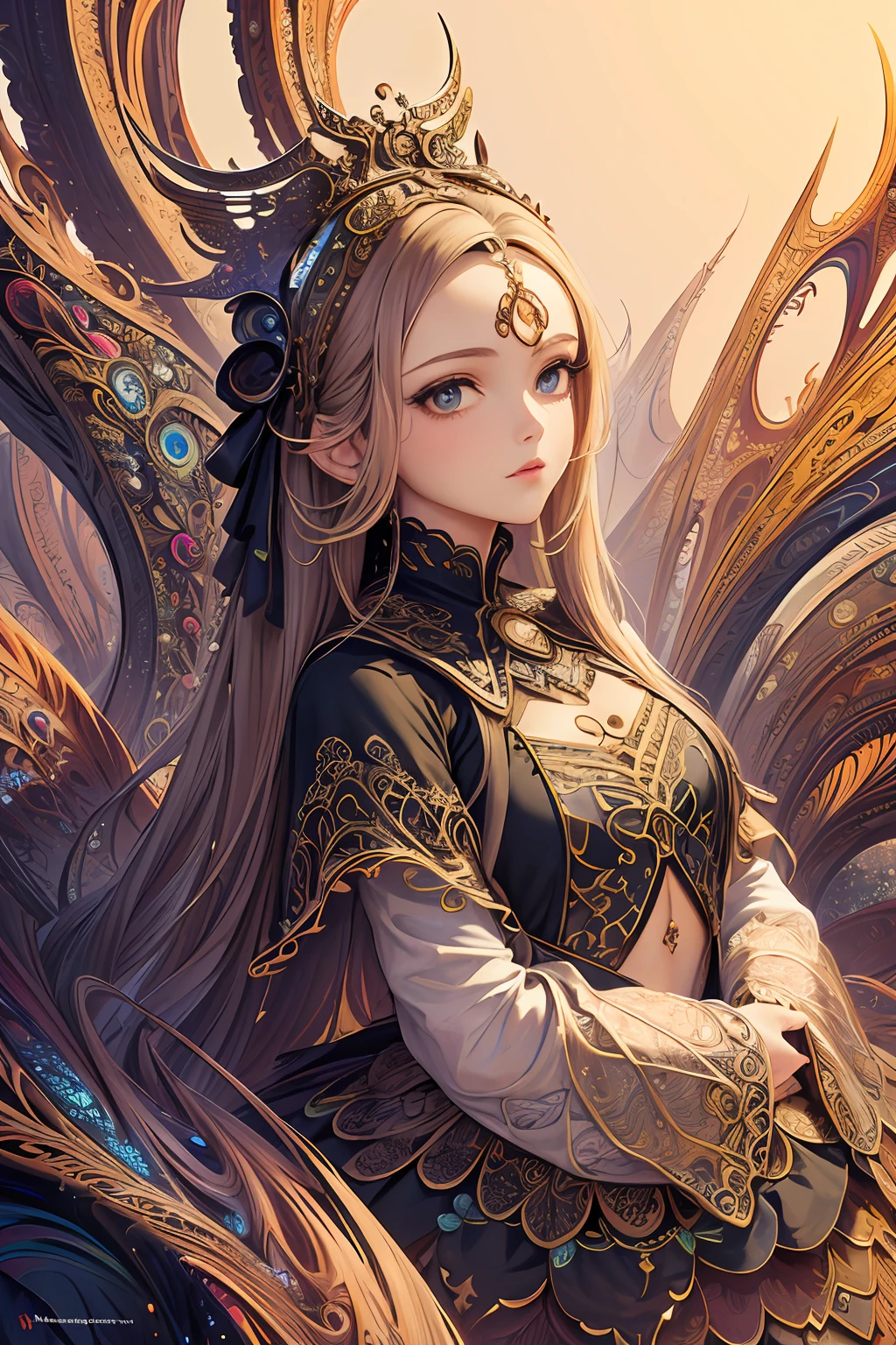 (masterpiece, top quality, best quality, official art, beautiful and aesthetic:1.2), (1girl), extreme detailed,(fractal art:1.3),colorful,highest detailed