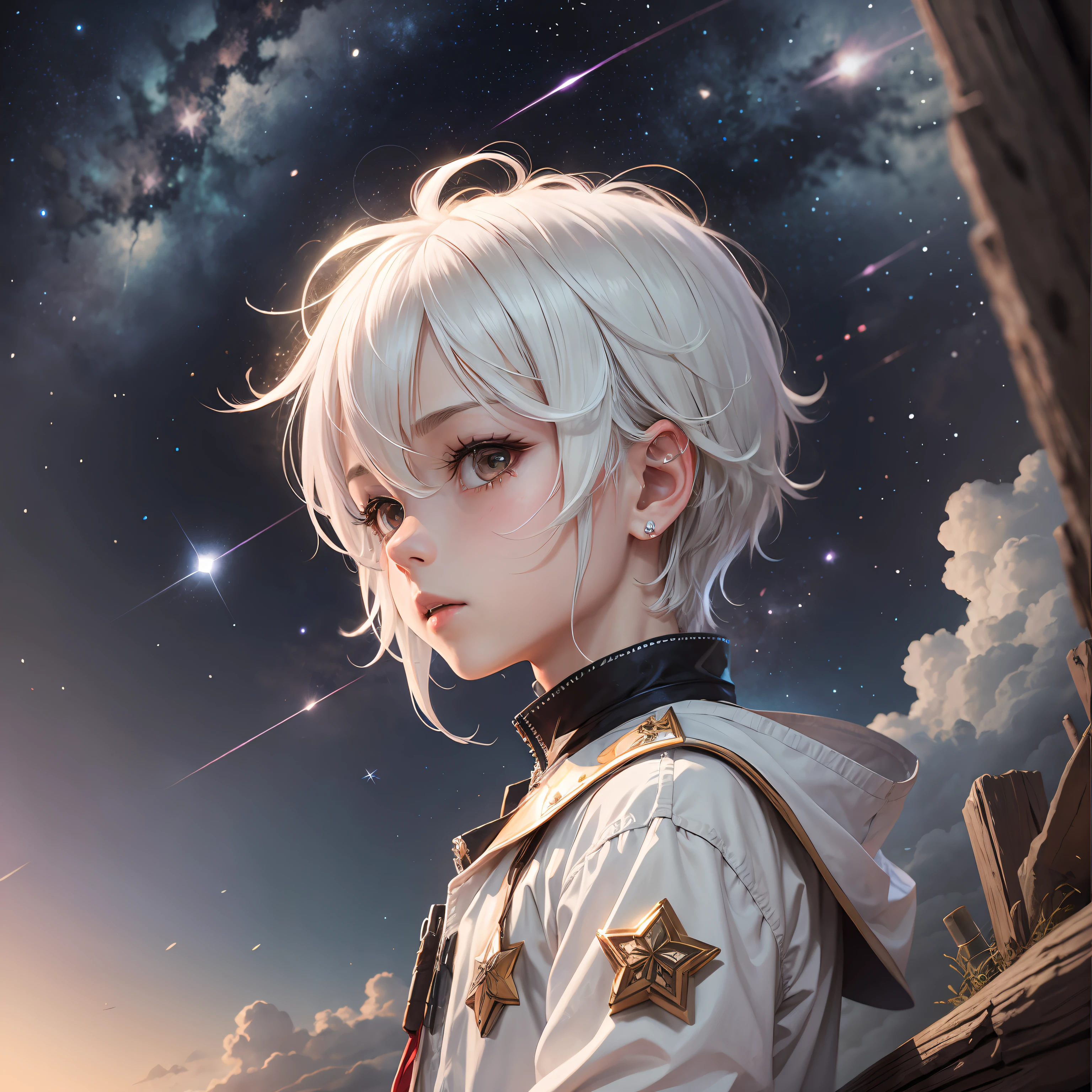 White-haired Shota, starry sky --auto --s2