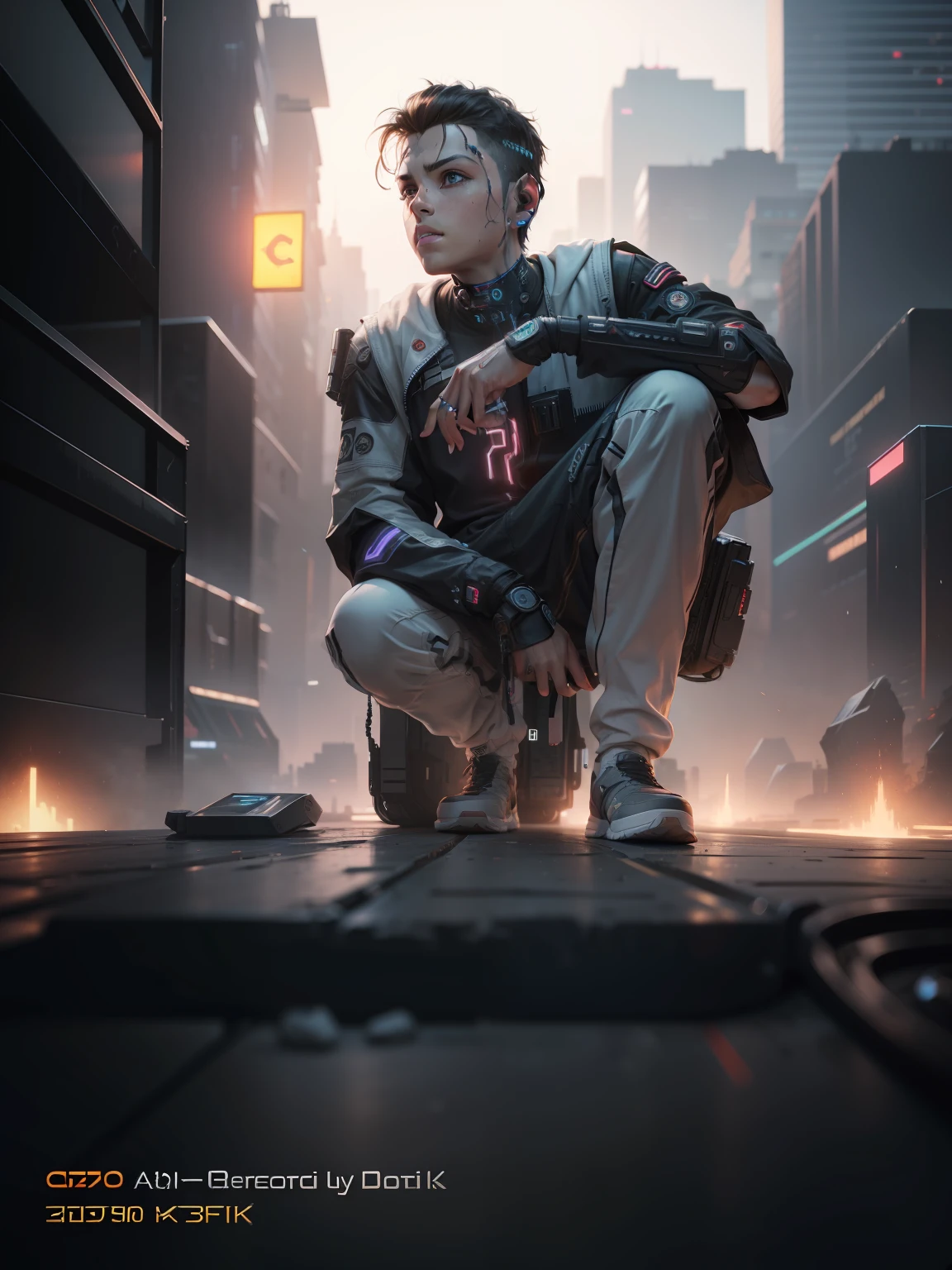 Change this background cyberpunk, realistic face,8k, ultra graphics, a boy