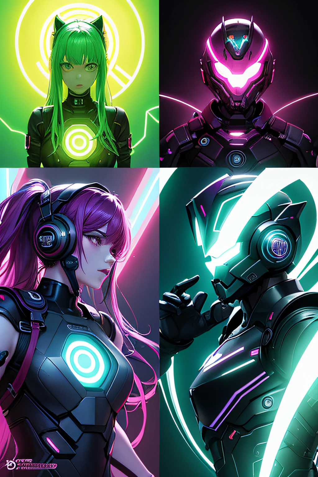 (masterpiece、top-quality、top-quality、Official Art、Beautifully Aesthetic:1.2)、full bodyesbian、SF Mask、neon lighting、(vibrant glow:1.2)、Dynamic Color、striking contrast、futuristic vibe、electric energy、Reflective surfaces