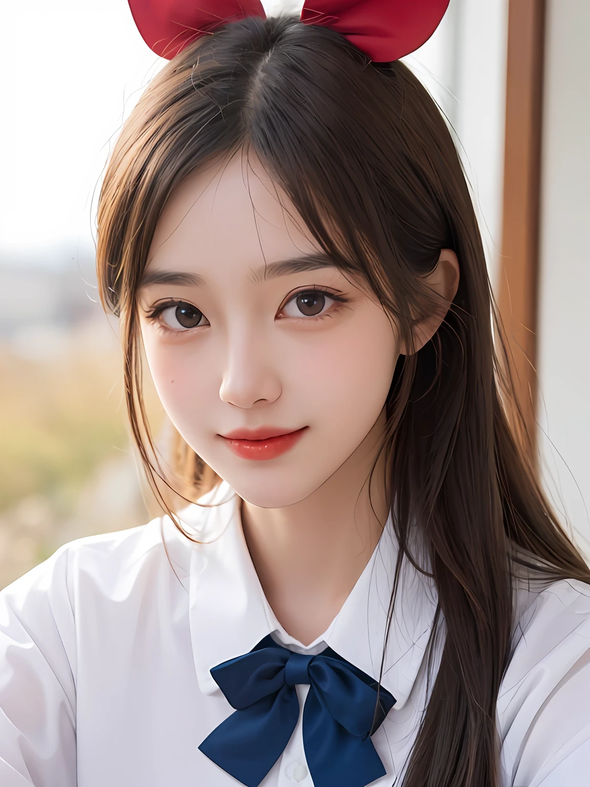 人物:Real people,Peerless beauty,cute female child,solo person,(((A girl with Di Li Gerba's facial features))), countenance:Delicate and beautiful facial features,Oily red lip,A sweet smile,ssmile,Smile without showing your teeth,Pure,Blushing face,Beautiful CG, Body:Delicate skin,Shiny,Moisturizes skin, dressed in:((bunnygirl)),(Pink translucent top 1.5),(Blue and red)Smart bow tie,button to undo picture quality:Highest image quality,tmasterpiece, Faraway view, Rating:Safety