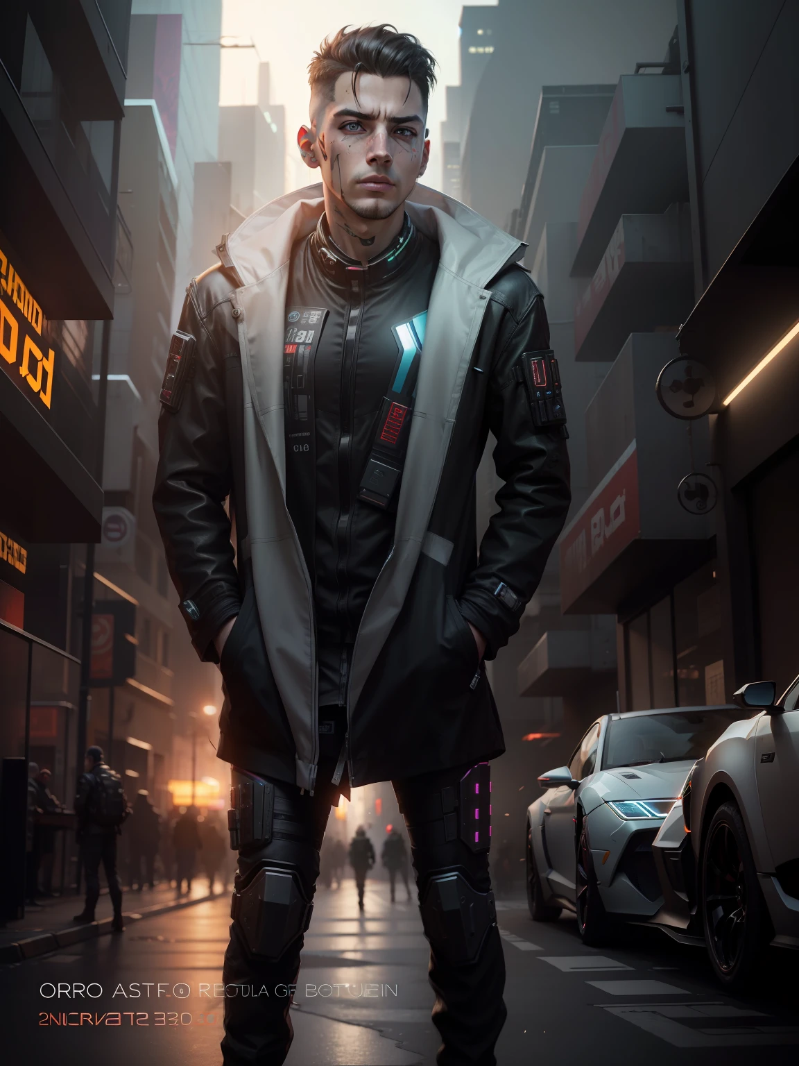 Change this background cyberpunk, realistic face,8k, ultra graphics, a boy