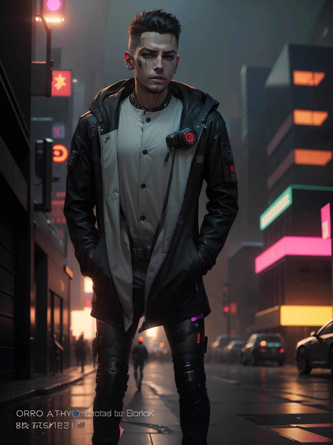 Change this background cyberpunk, realistic face,8k, ultra graphics, a boy