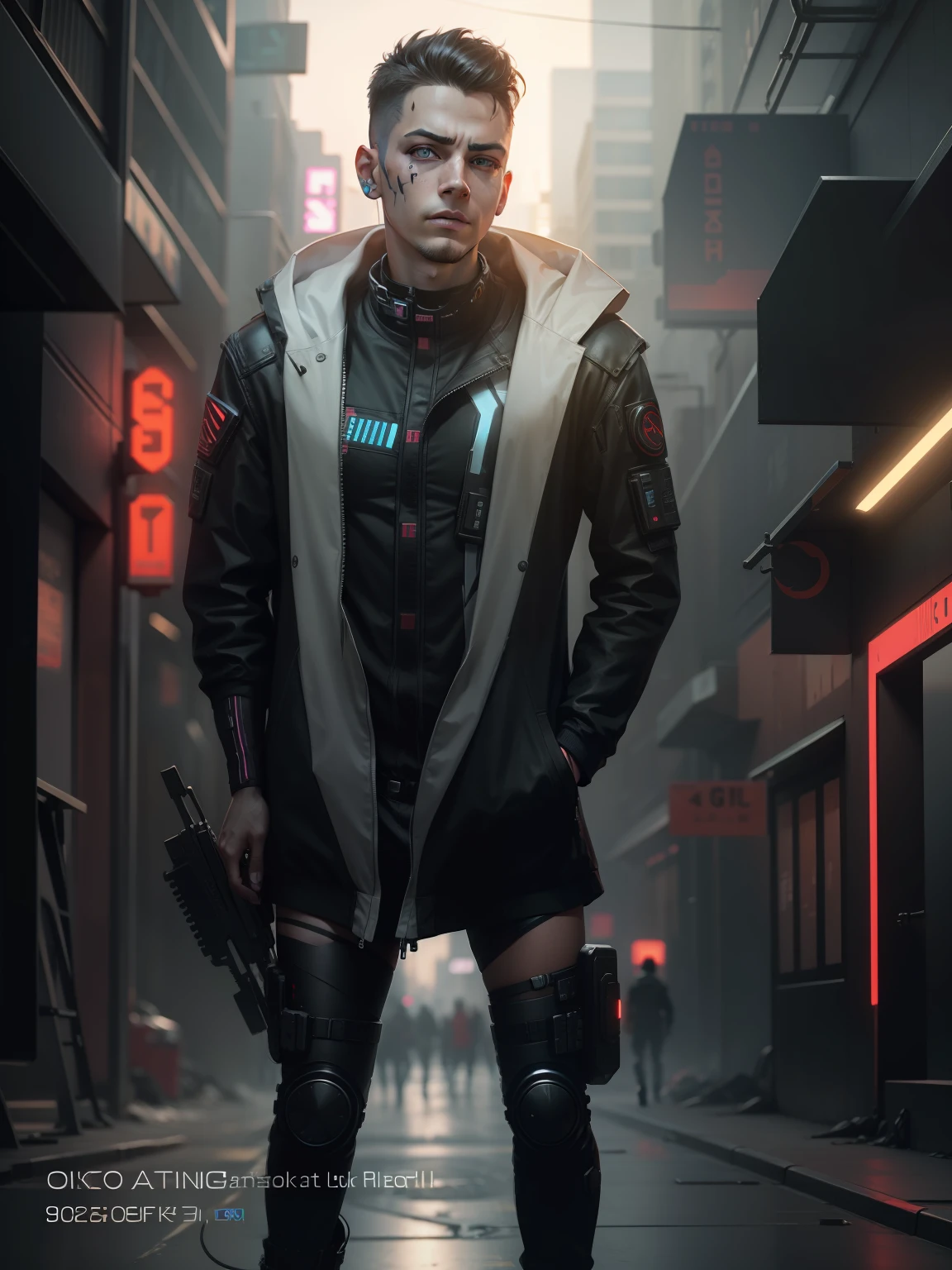 Change this background cyberpunk, realistic face,8k, ultra graphics, a boy