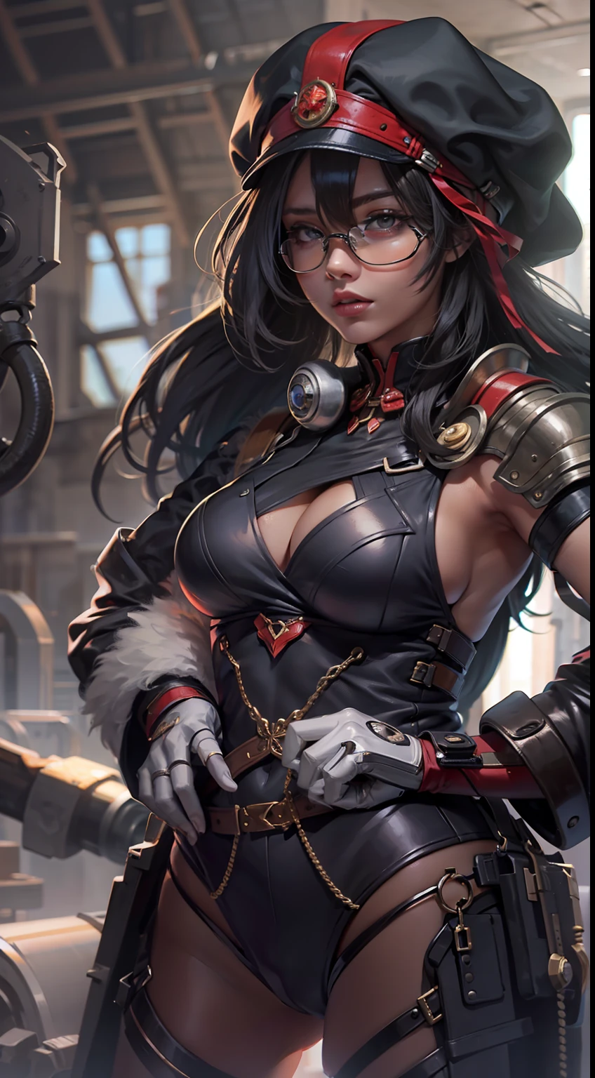 Beautiful woman in Cyclops blacksmith Outfit