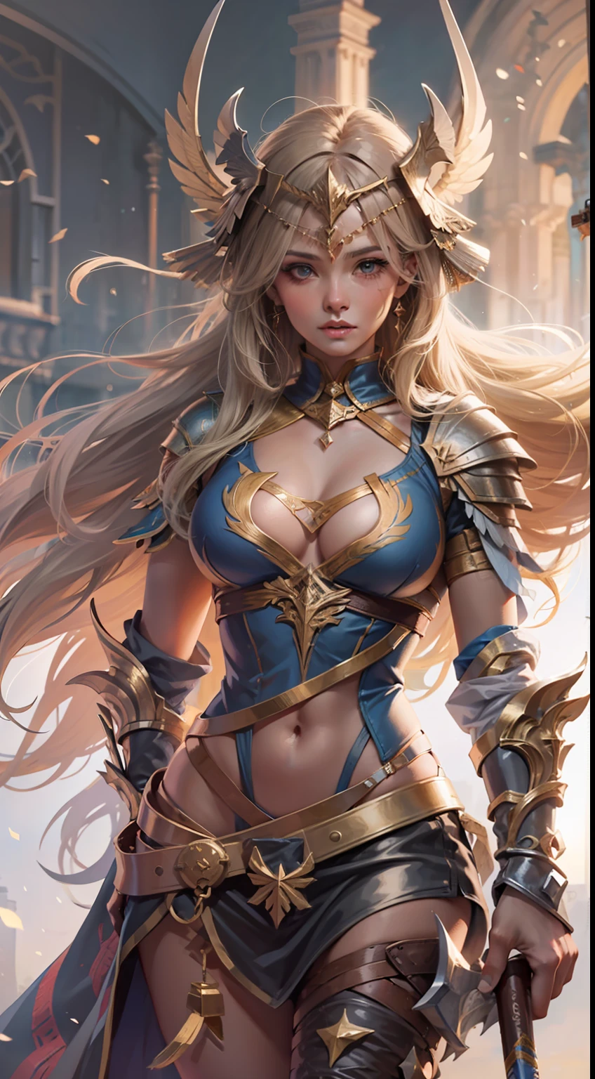 Beautiful woman in Valkyrie warrior Outfit