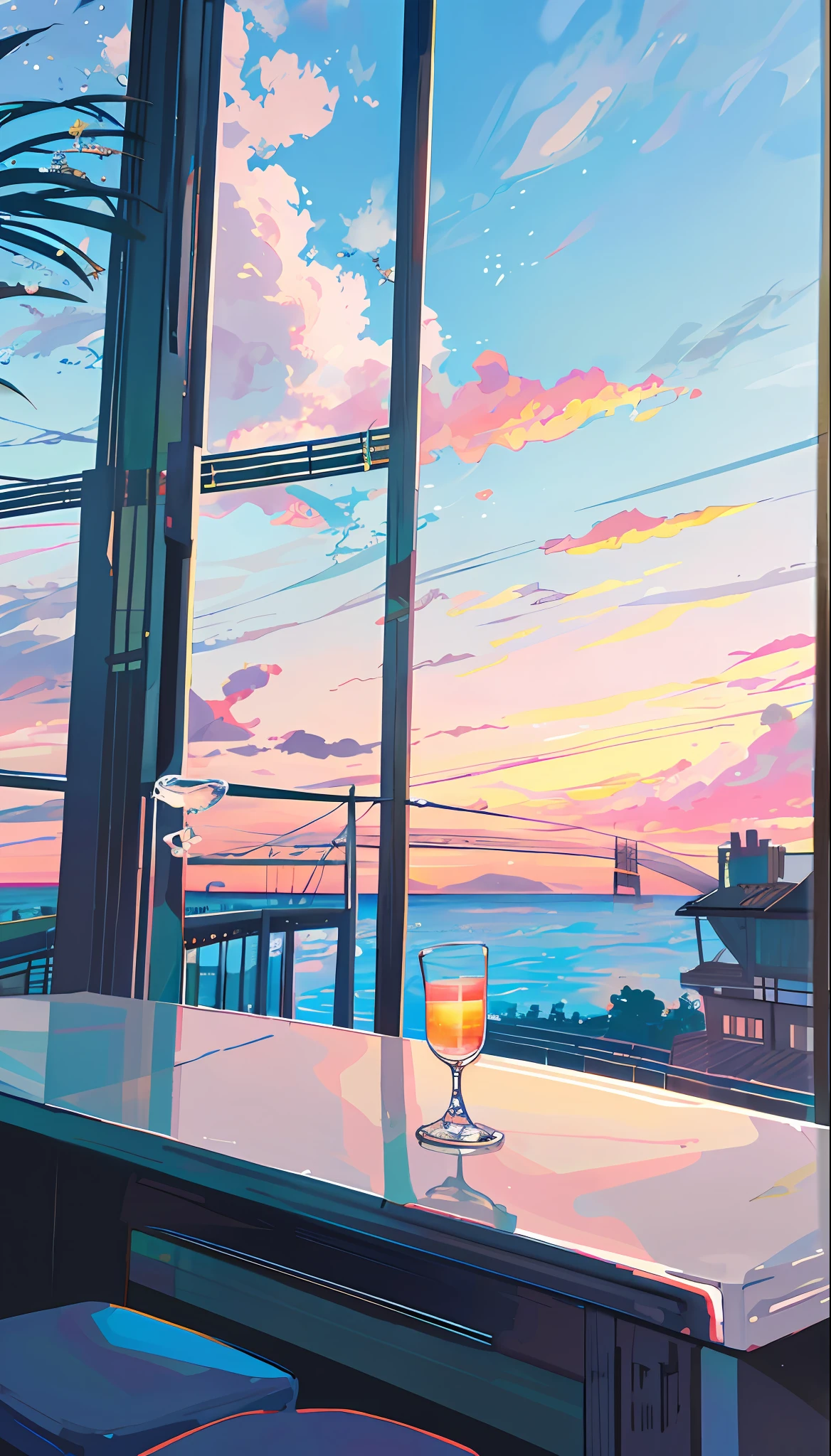 cocktailworld, no humans, scenery, summer, sky, cloud, blurry background,
masterpiece, best quality, ultra detail,