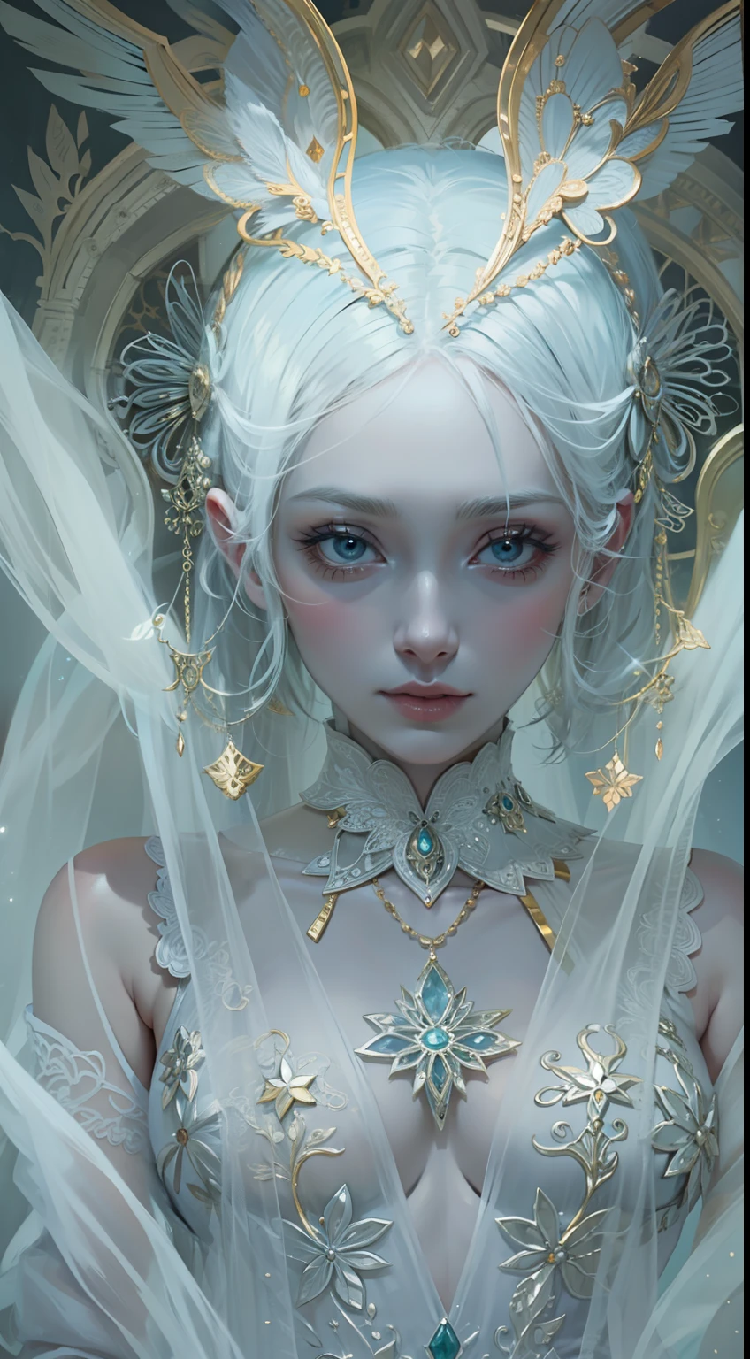 Beautiful woman in Ghostly apparition Outfit