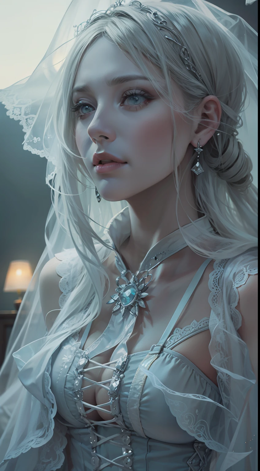 Beautiful woman in Ghostly apparition Outfit