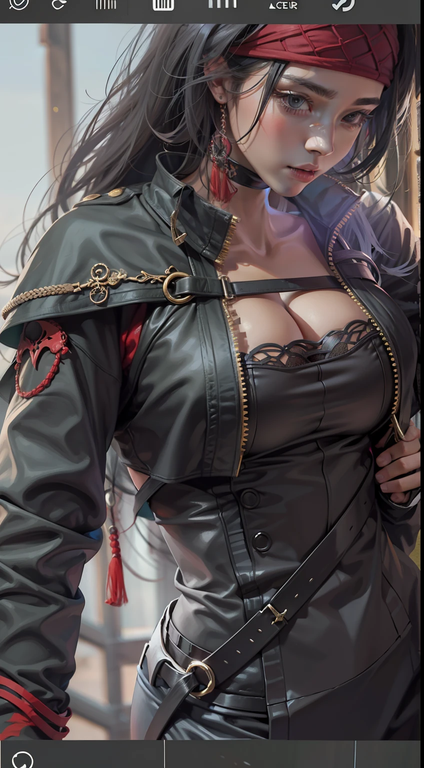 Beautiful woman in Ninja assassin Outfit