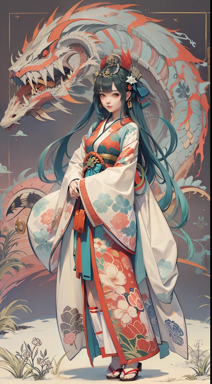Beautiful woman in Yokai monster Outfit