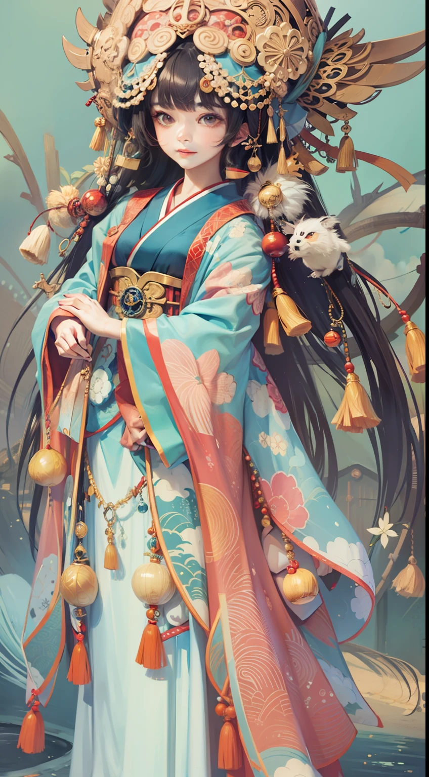 Beautiful woman in Yokai monster Outfit